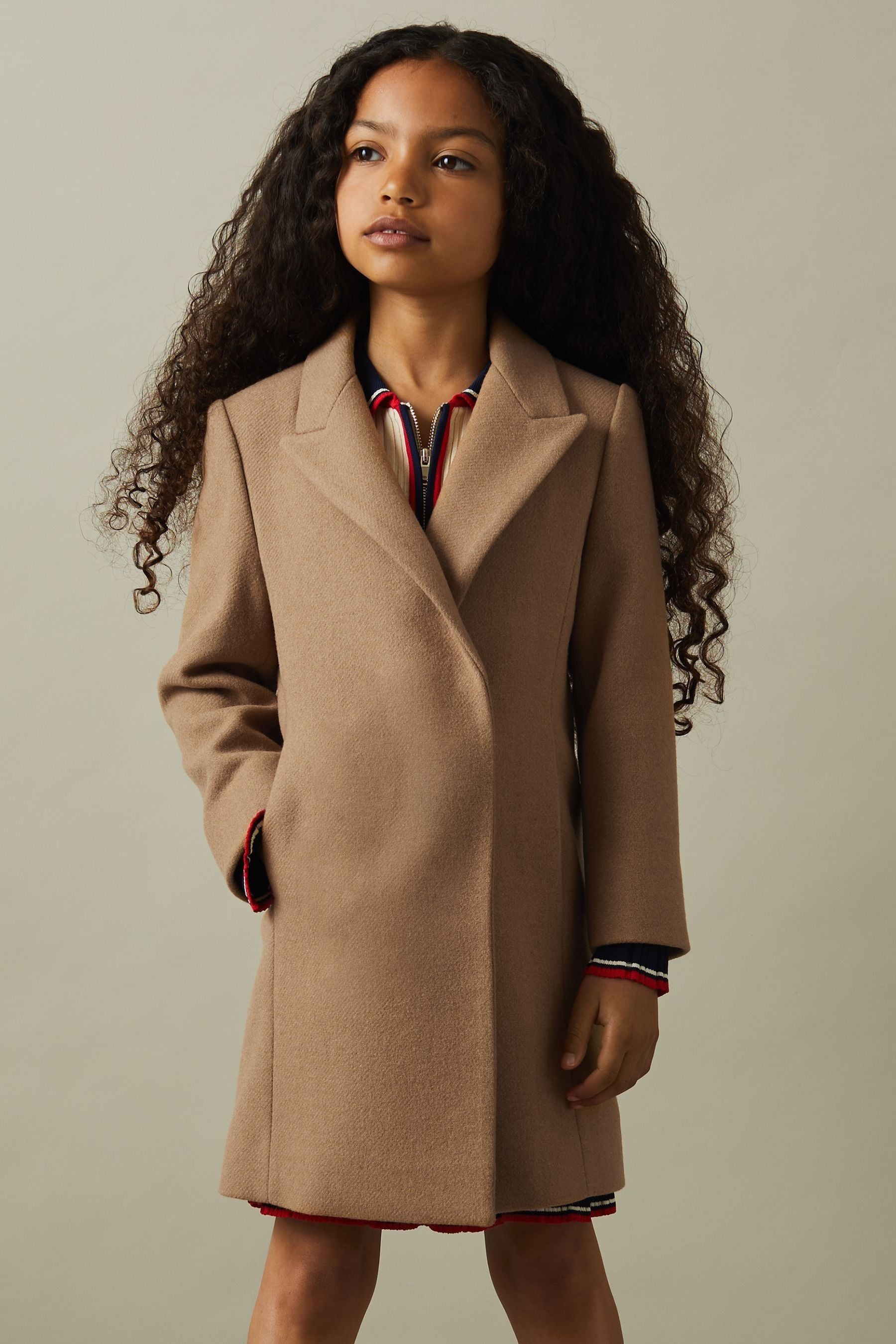 Wool blend coat with hood 2025