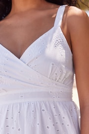 White Broderie Mini Summer Dress - Image 5 of 8