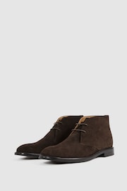 Reiss Dark Brown Garrett Suede Chukka Boots - Image 1 of 5