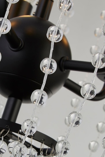 Searchlight Black Amaranth Black Metal Clear Crystal 5Lt Ceiling Light