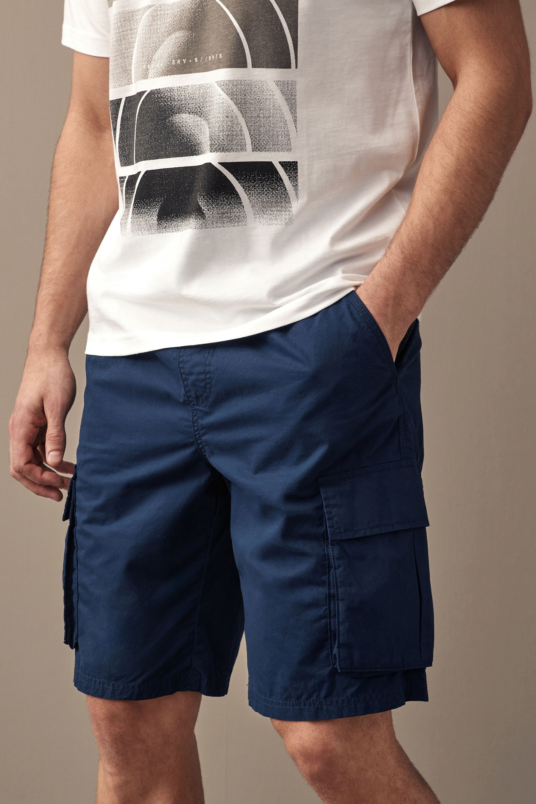 Buy Navy Lightweight Cargo Shorts from Next Luxembourg