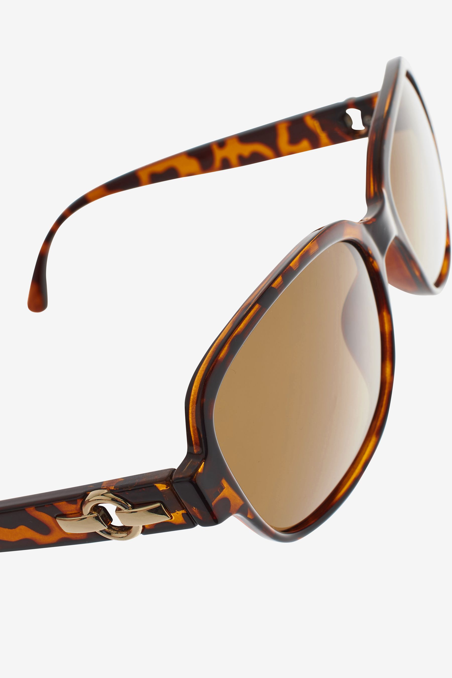 Buy Tortoiseshell Brown Polarised Small Square Sunglasses from Next Luxembourg