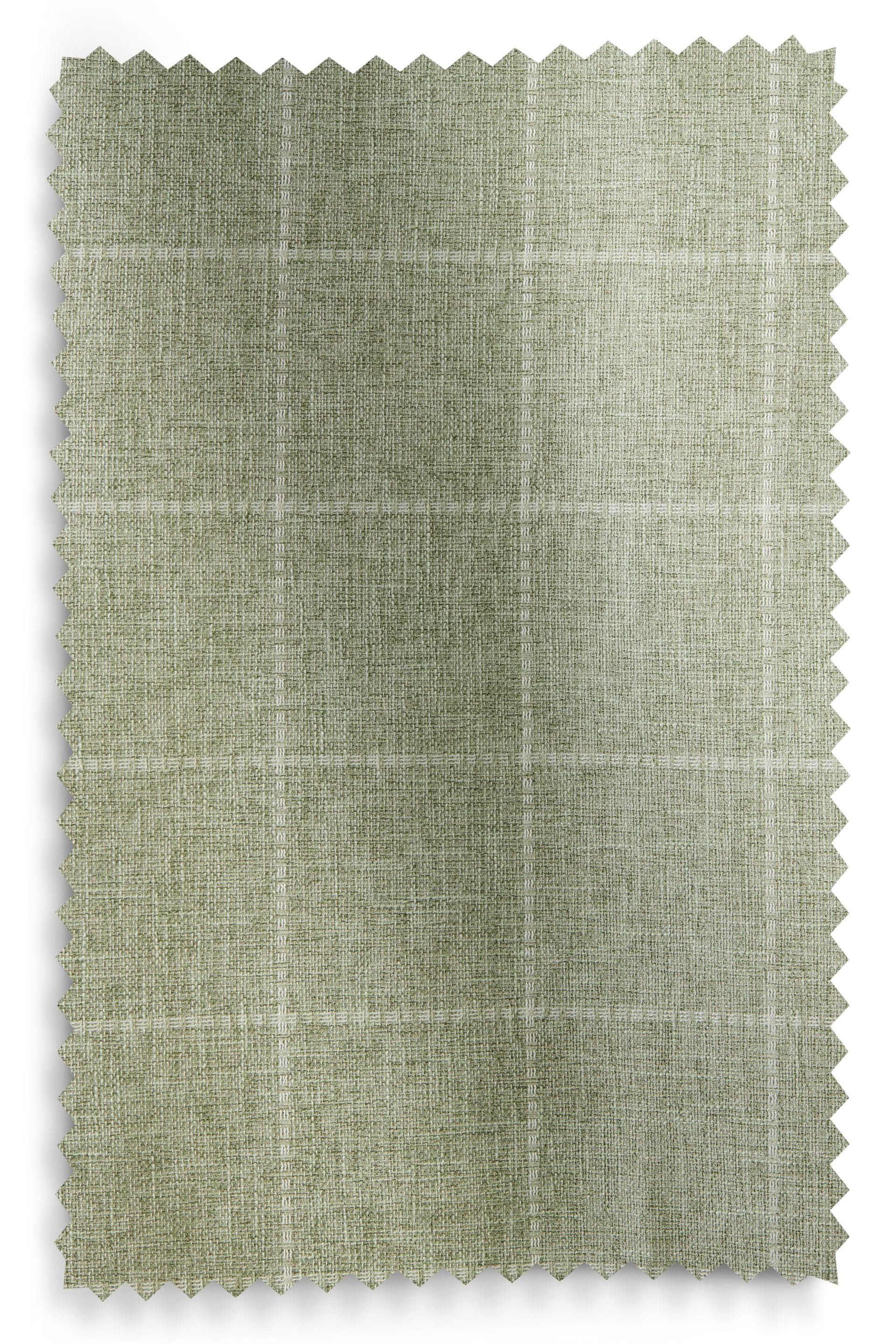 Sage Green Windowpane Check Lined Eyelet Curtains - Image 5 of 5