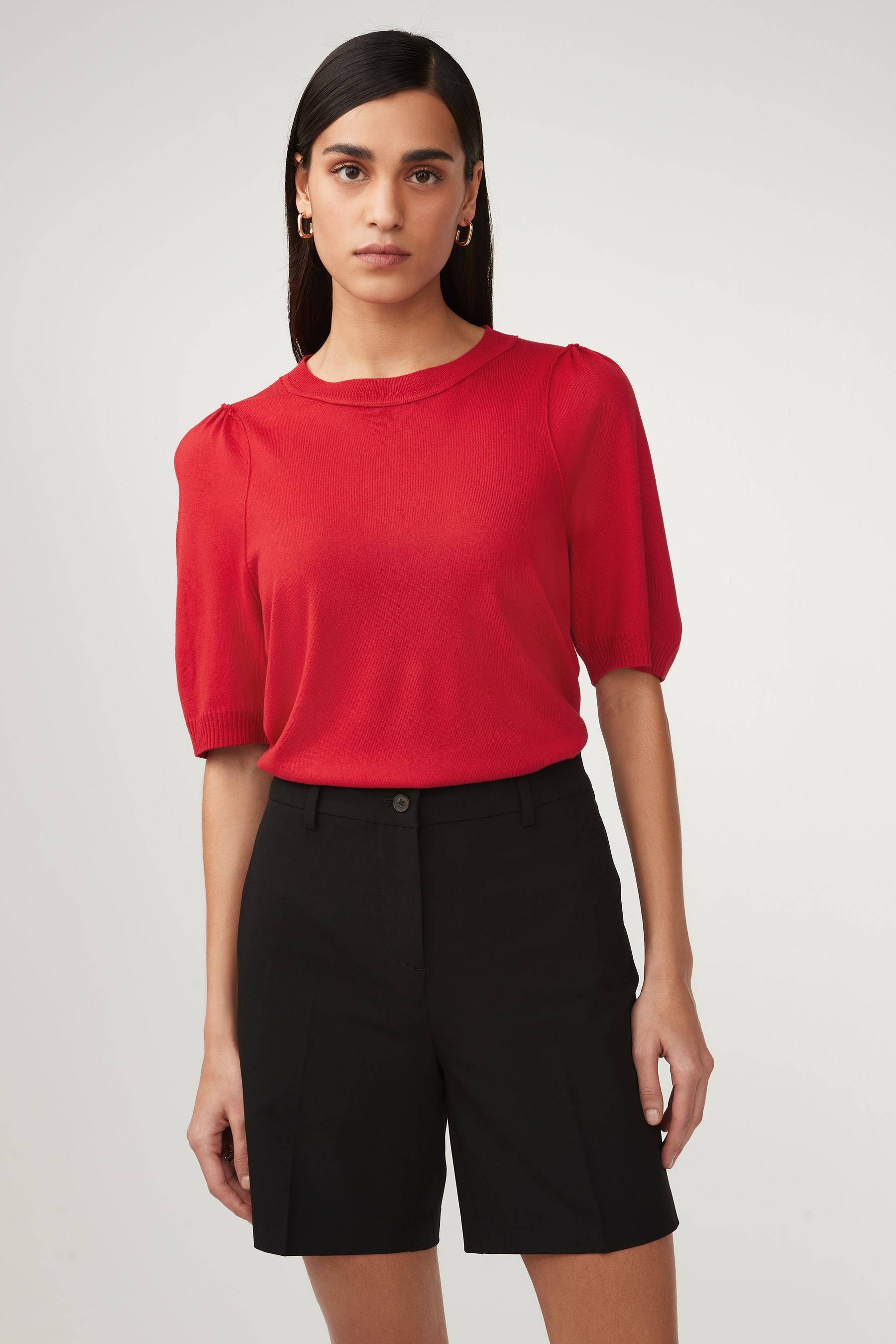 Buy Red Crew Neck Short Sleeve Knitted Top from the Next UK online shop