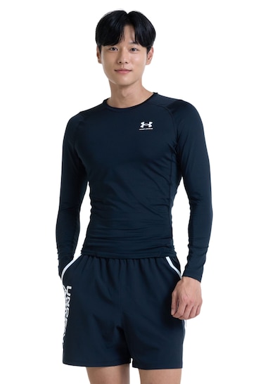 Under Armour Black HeatGear Fitted Long Sleeve Base Layer T-Shirt