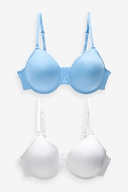 Blue/White Light Pad Full Cup Smoothing T-Shirt Bras 2 Pack - Image 7 of 16