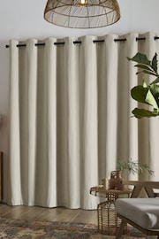 Natural Next Linen Look Eyelet Lined Curtains - Image 2 of 4