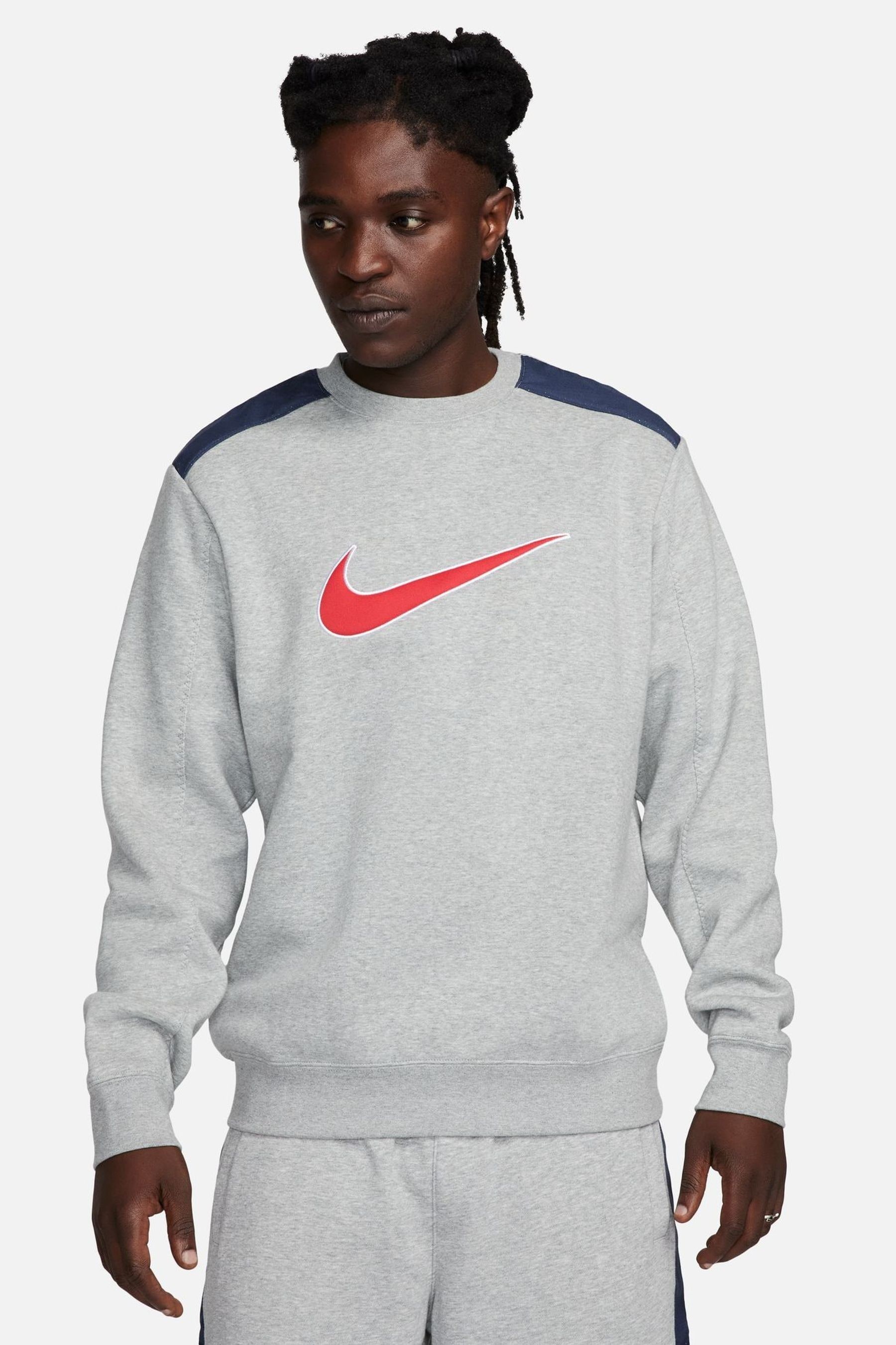Buy Nike Grey Black Sportswear Colourblock Crew Sweatshirt from Next Luxembourg