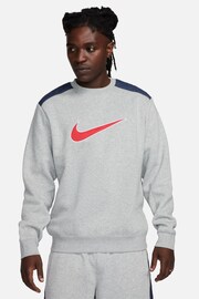 Nike Grey/Black Sportswear Colourblock Crew Sweatshirt - Image 1 of 5