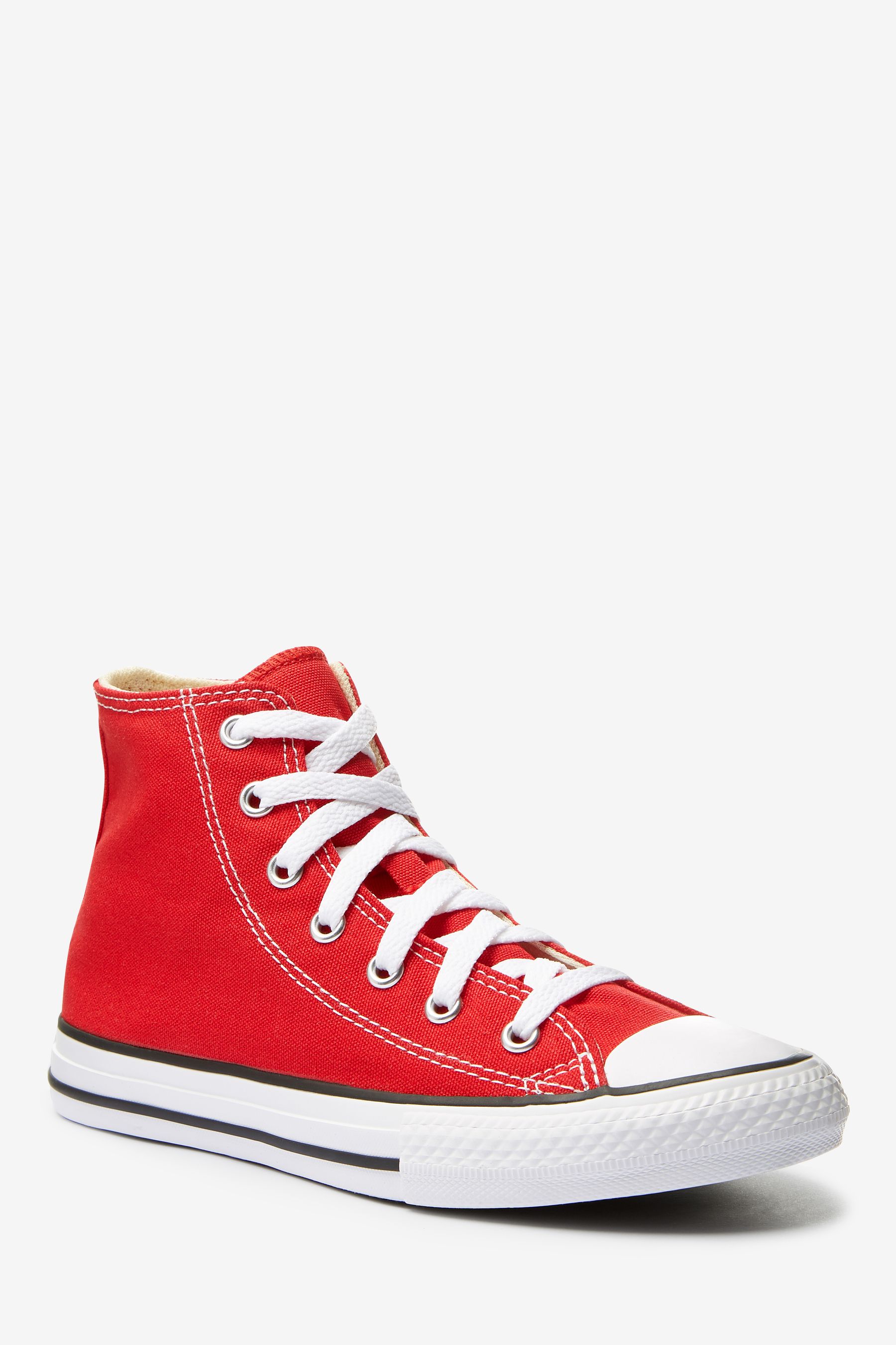Red high top converse junior deals