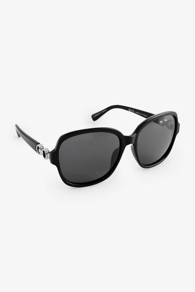 Black Polarised Large Square Sunglasses - Image 3 of 6