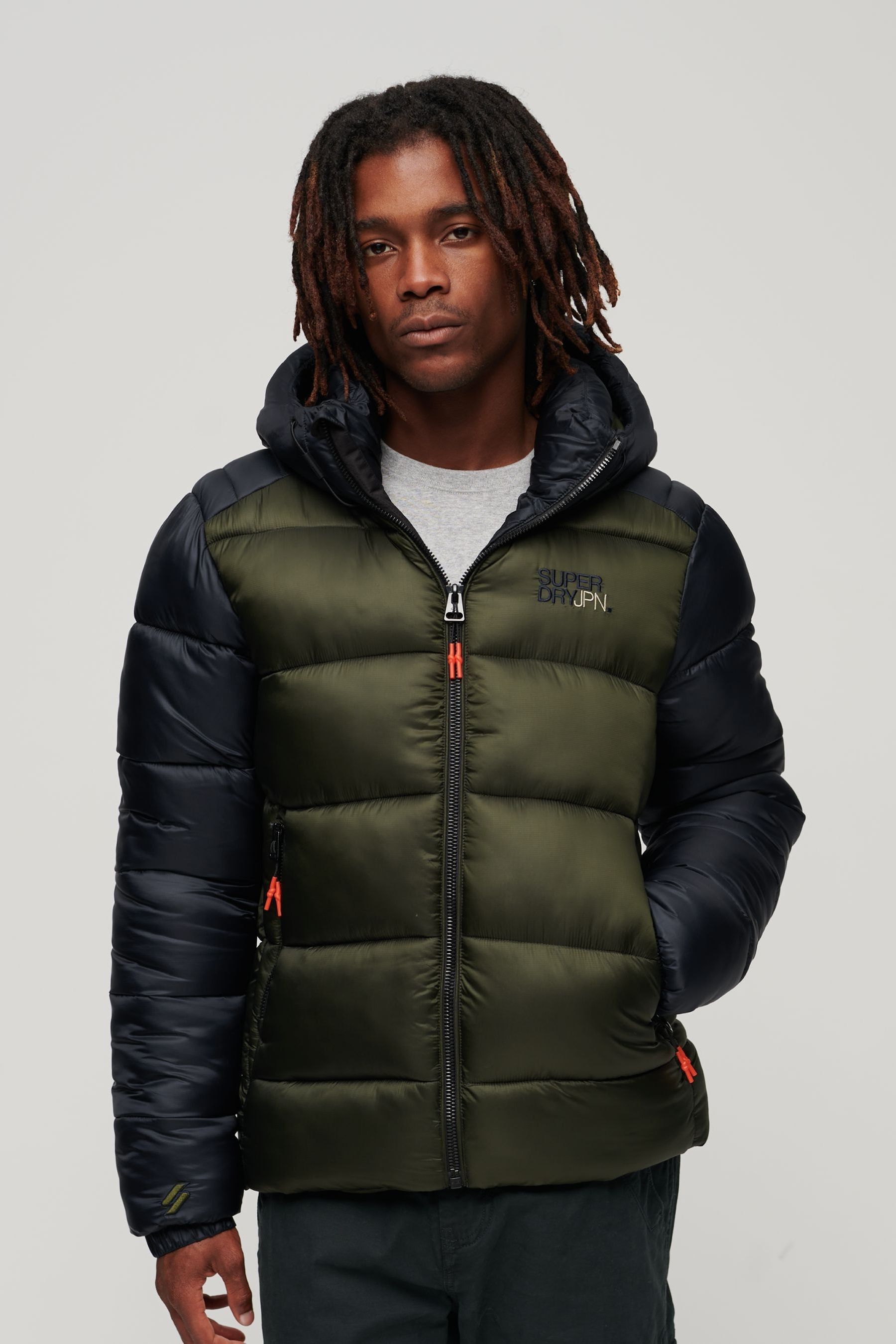 Buy Superdry Blue Hood Colourblock Sport Puffer Jacket from Next Luxembourg