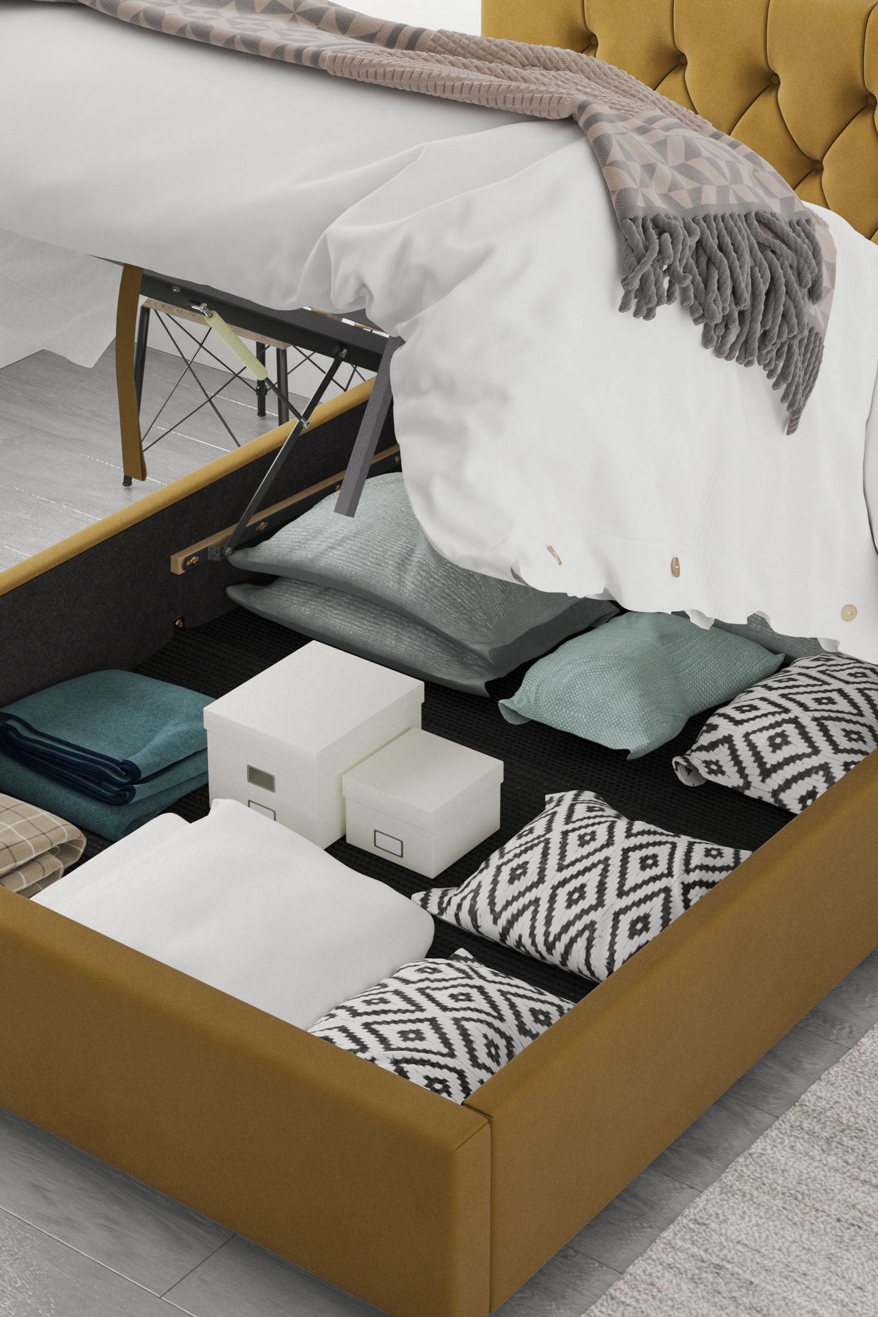 Ochre ottoman bed deals