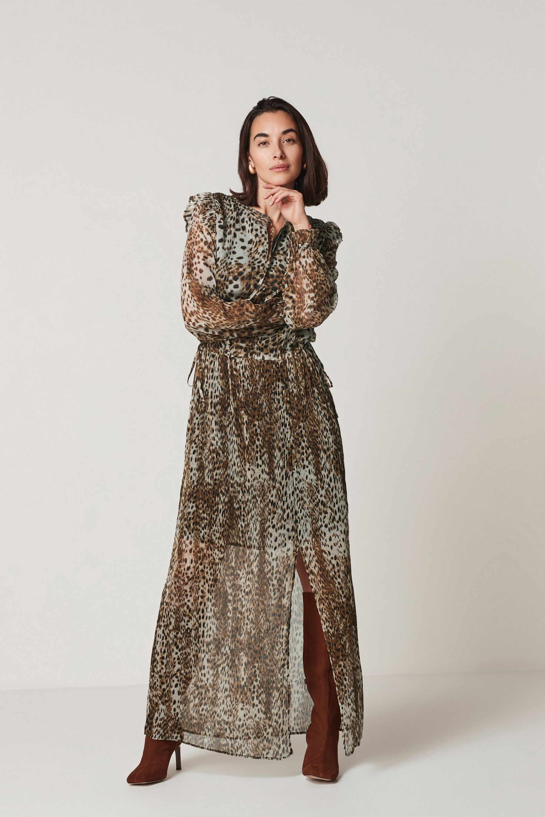 Long sleeve chiffon maxi dress uk cheap