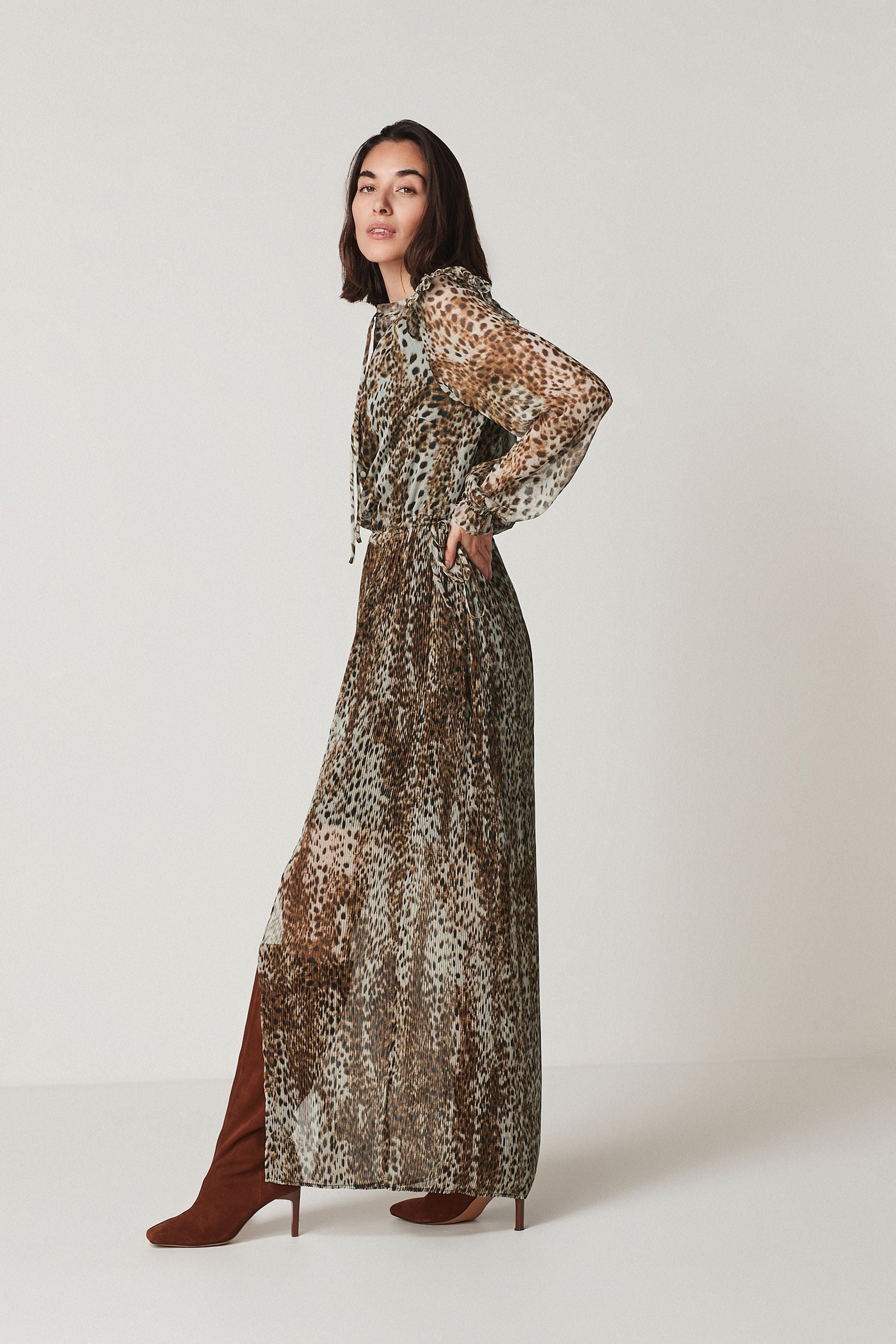 Long sleeve sale chiffon maxi