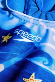 Speedo Girls Blue Digital Printed Swimsuit - Image 3 of 5