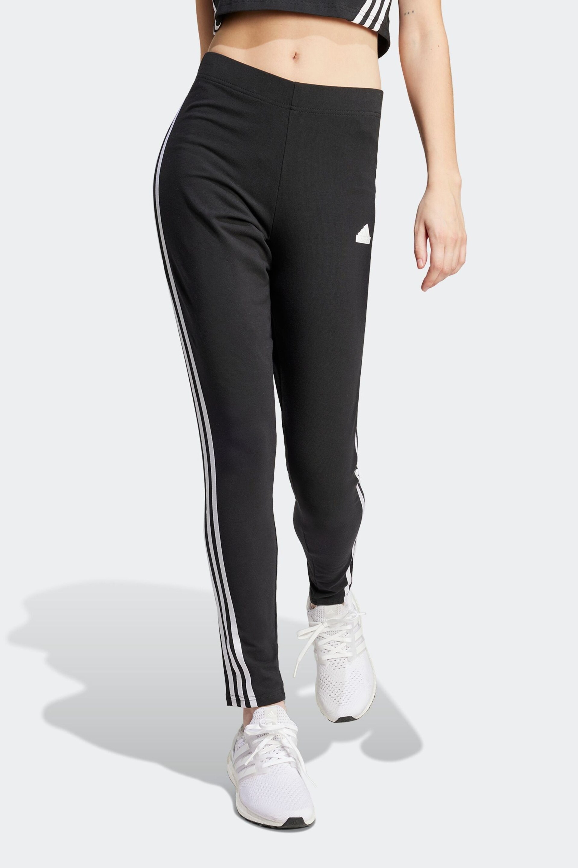 adidas Black Sportswear Future Icons 3-Stripes Leggings - Image 1 of 6