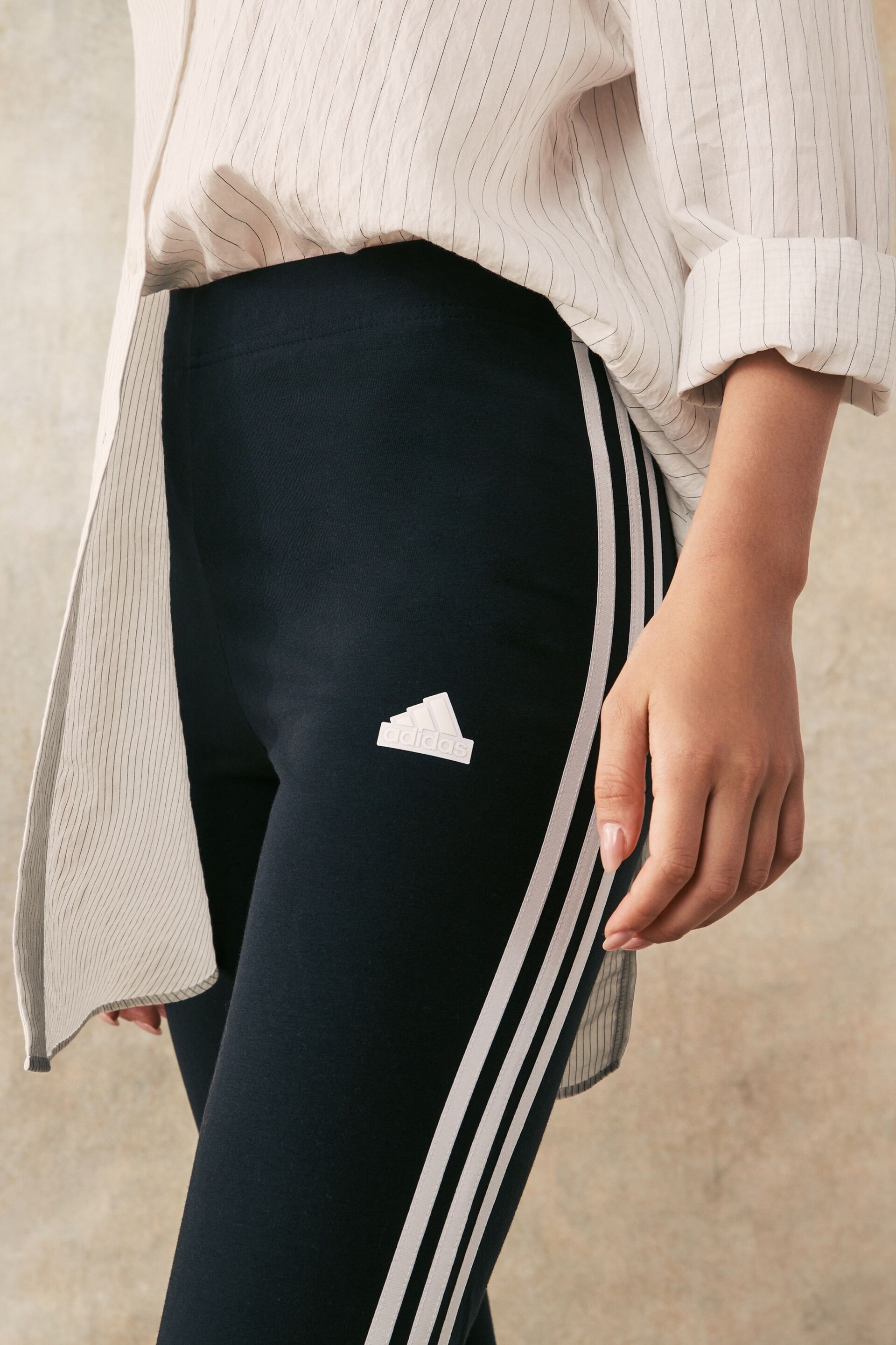 adidas Black Sportswear Future Icons 3-Stripes Leggings - Image 6 of 6