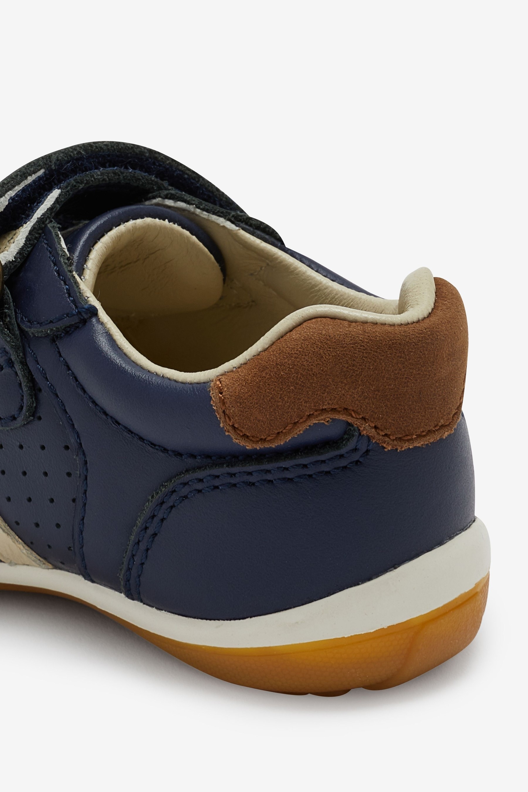 Navy Wide Fit G Touch Fastening Leather First Walker Baby Shoes