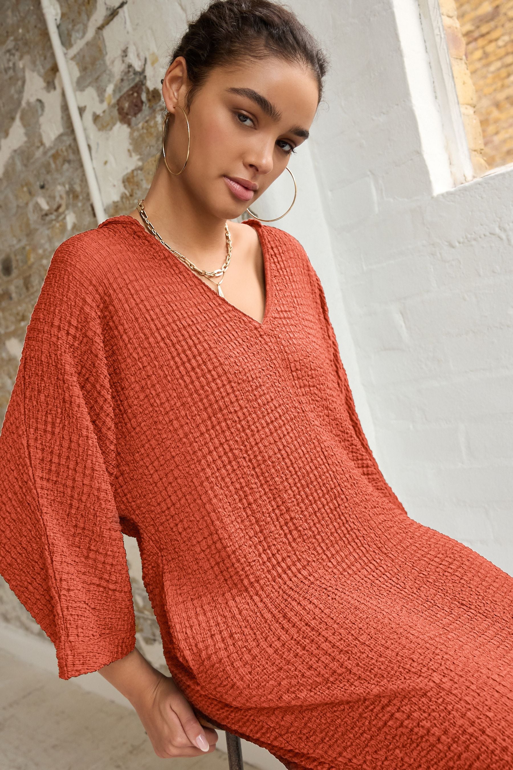 Rust jumper dress hot sale