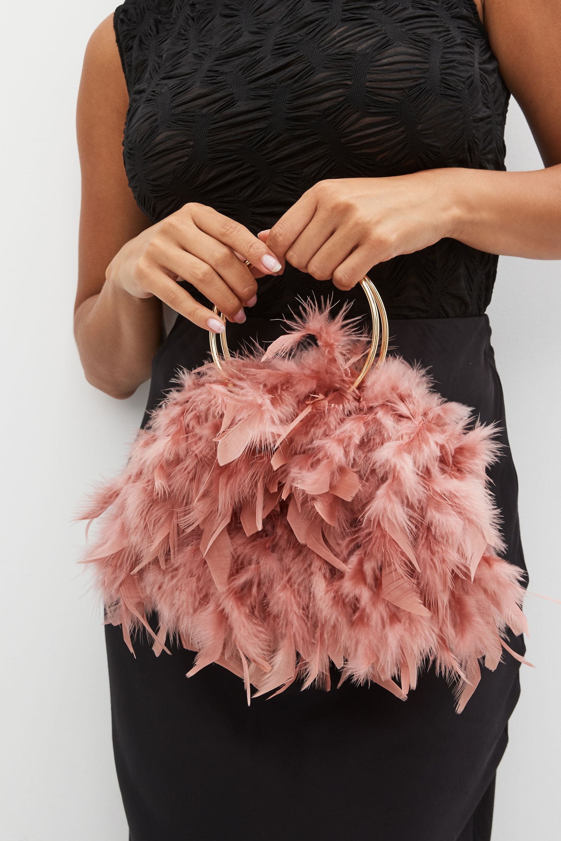 Pink Feather Bag - Image 1 of 10