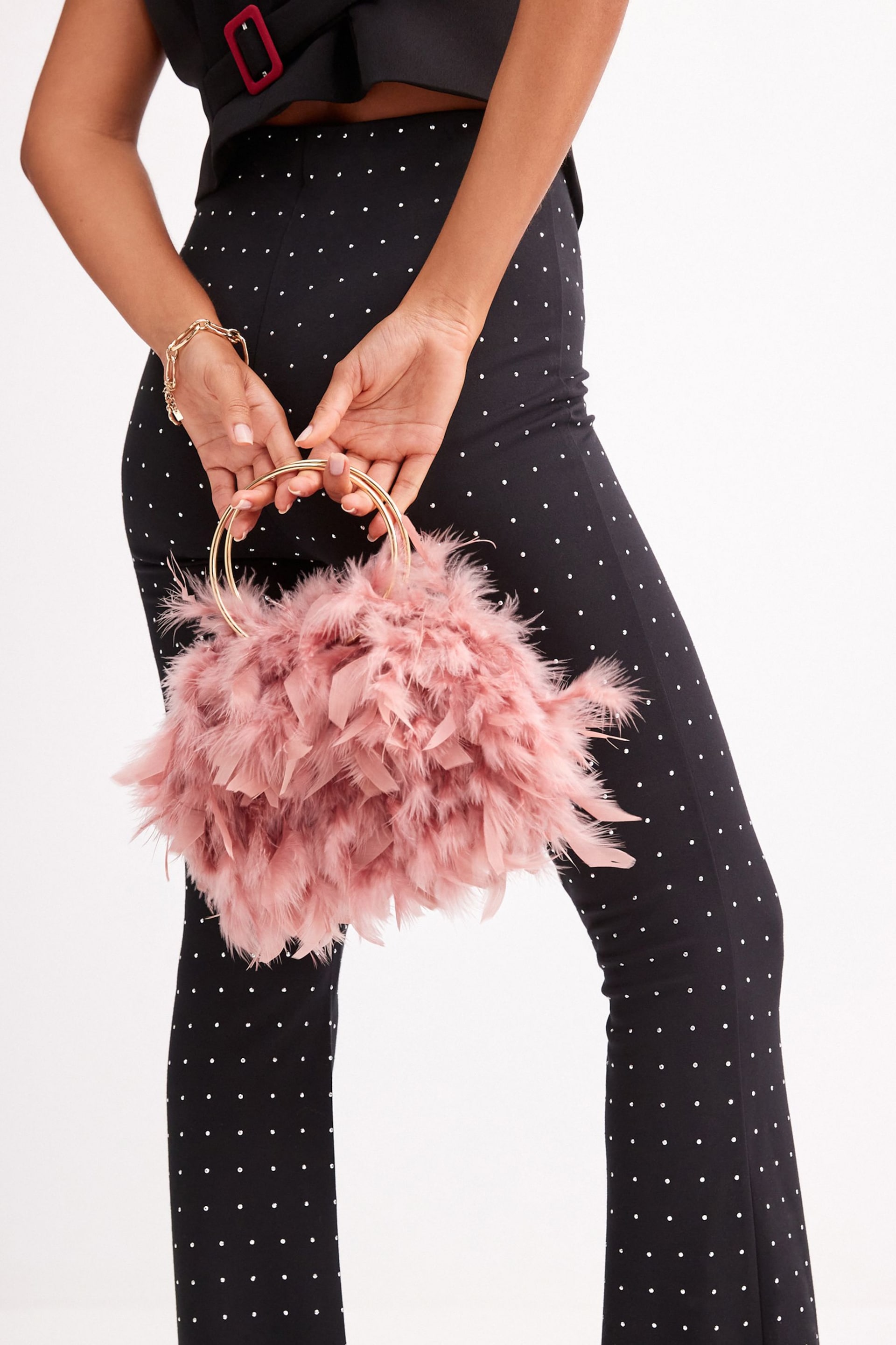 Pink Feather Bag - Image 4 of 10