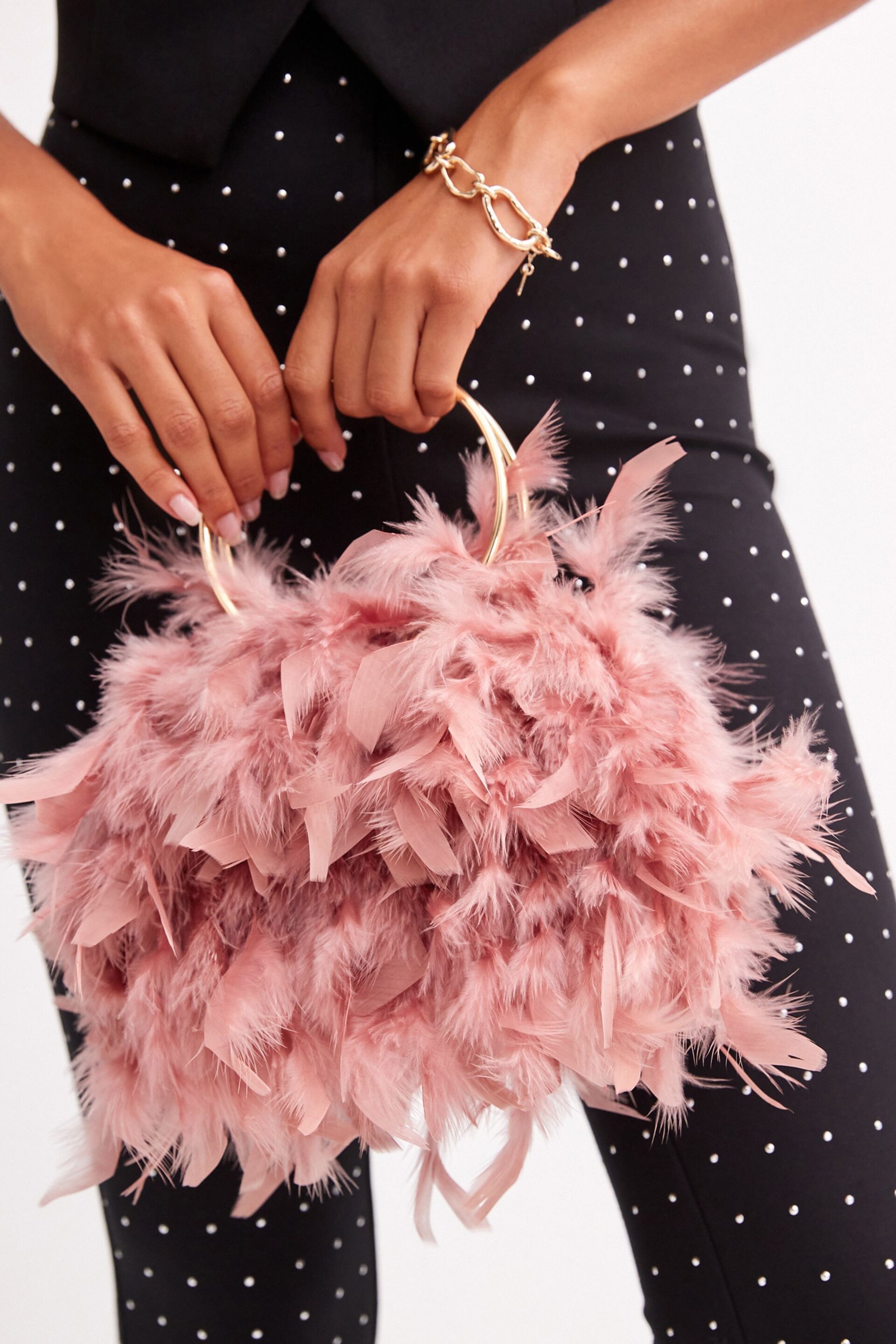 Pink Feather Bag - Image 5 of 10