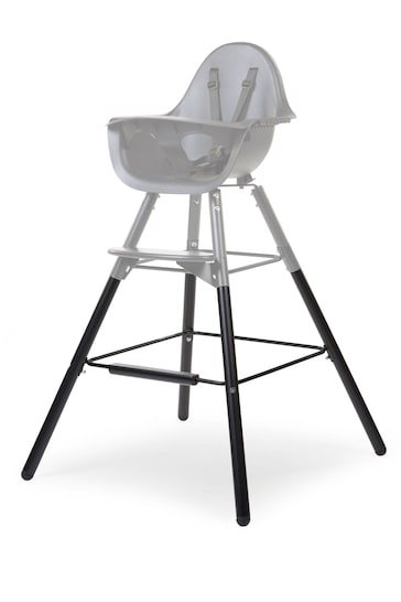 Childhome Evolu Black 2 Extra Long Highchair Legs and Footstool