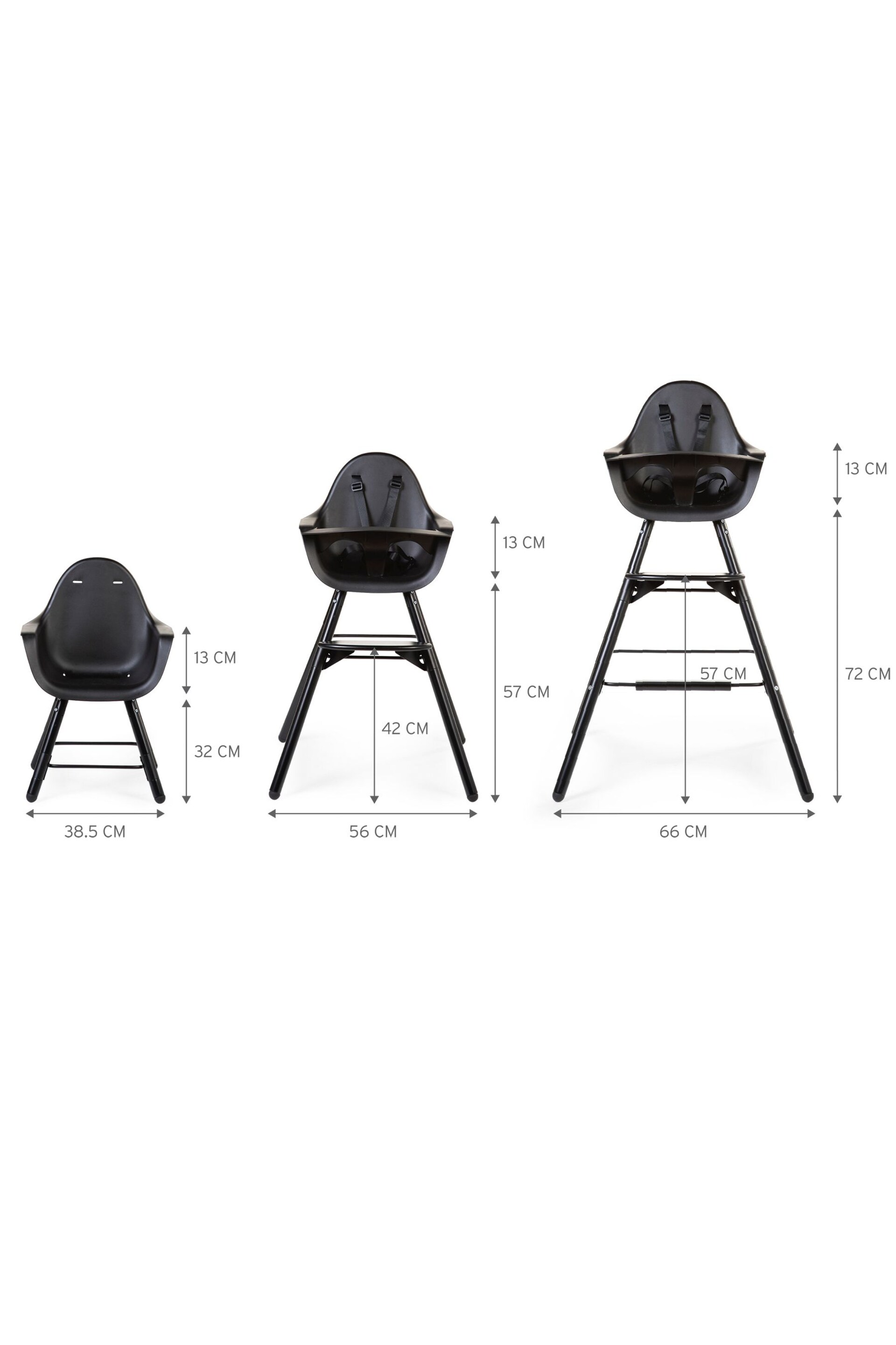 Childhome Evolu Black 2 Extra Long Highchair Legs and Footstool - Image 5 of 5