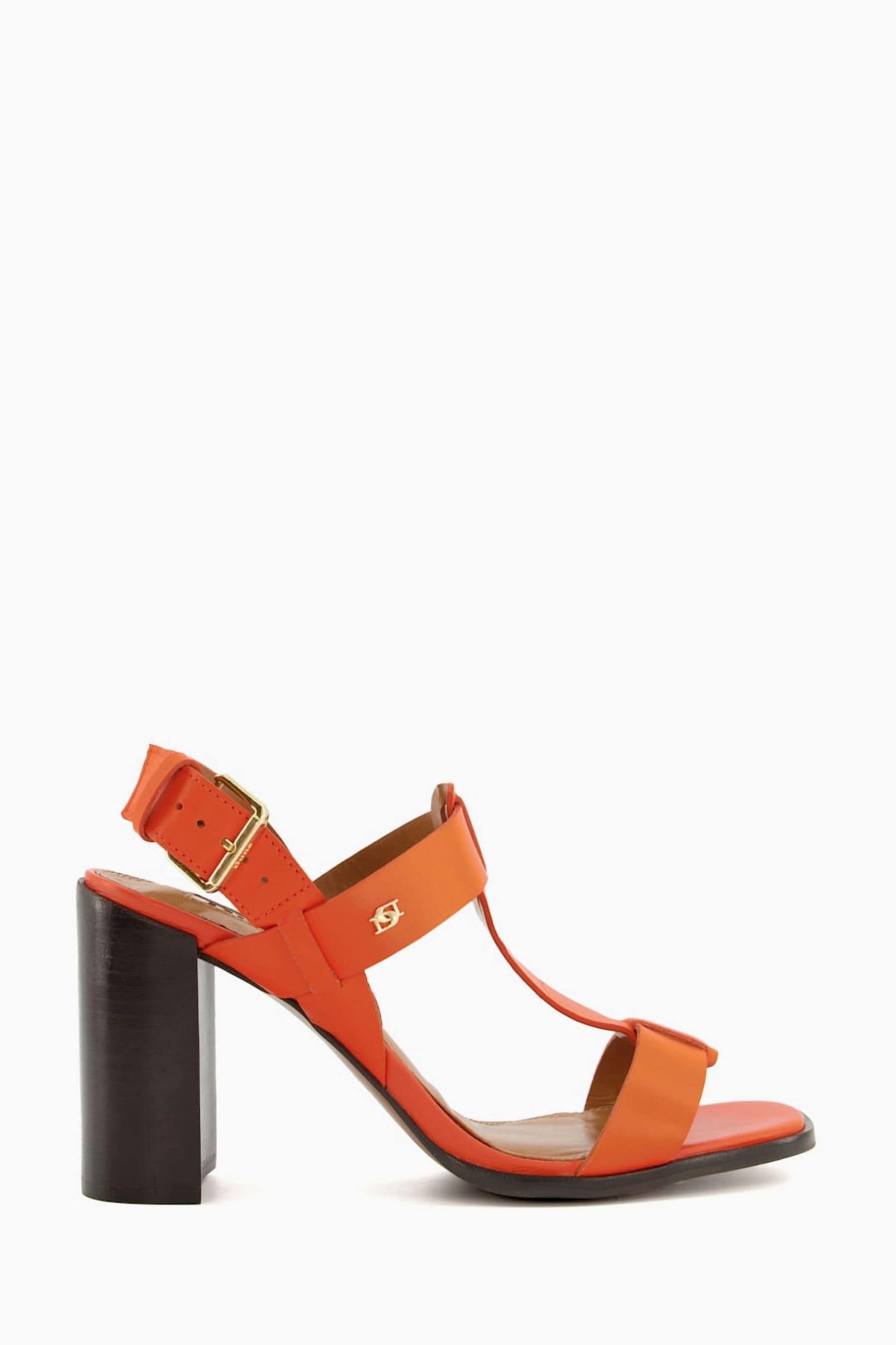 Buy Dune London Orange Jacie T Bar Block Heel Sandals from Next Luxembourg