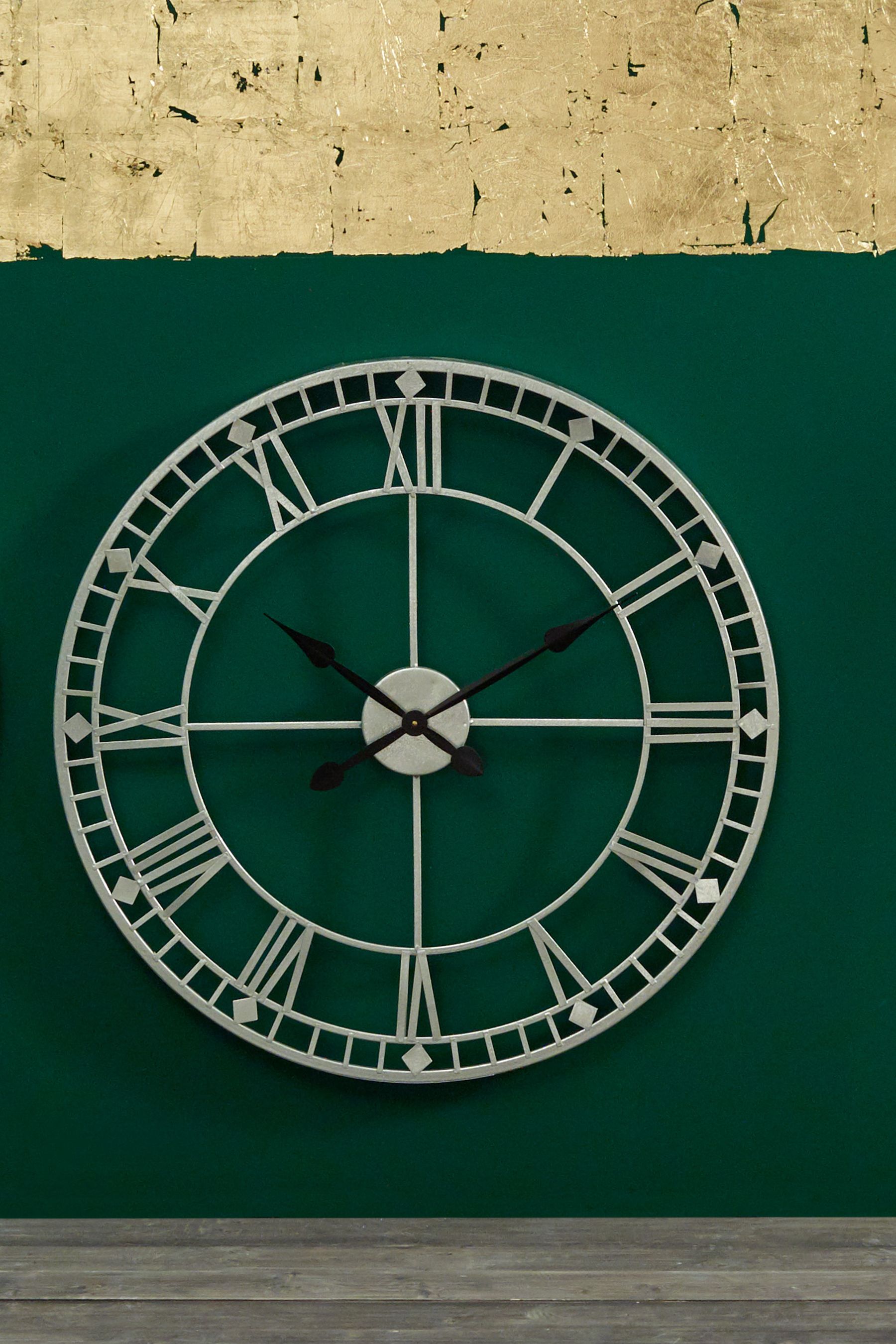 Buy Pacific Silver Antique Silver Metal Round Wall Clock from the Next