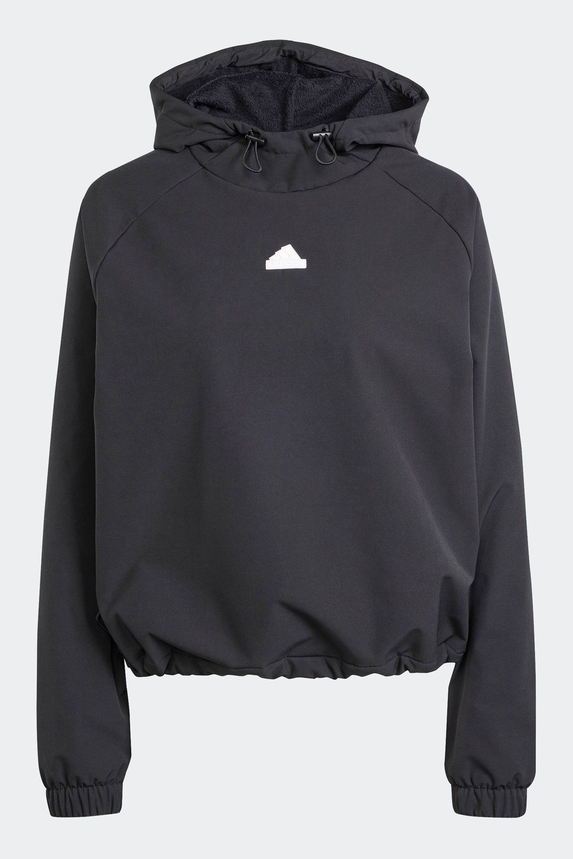 adidas Black Sportswear City Escape Hoodie With Bungee Cord - Image 7 of 7