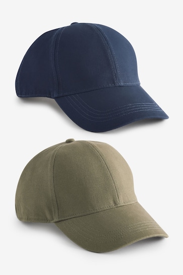 Navy Blue/Khaki Green Caps 2 Pack