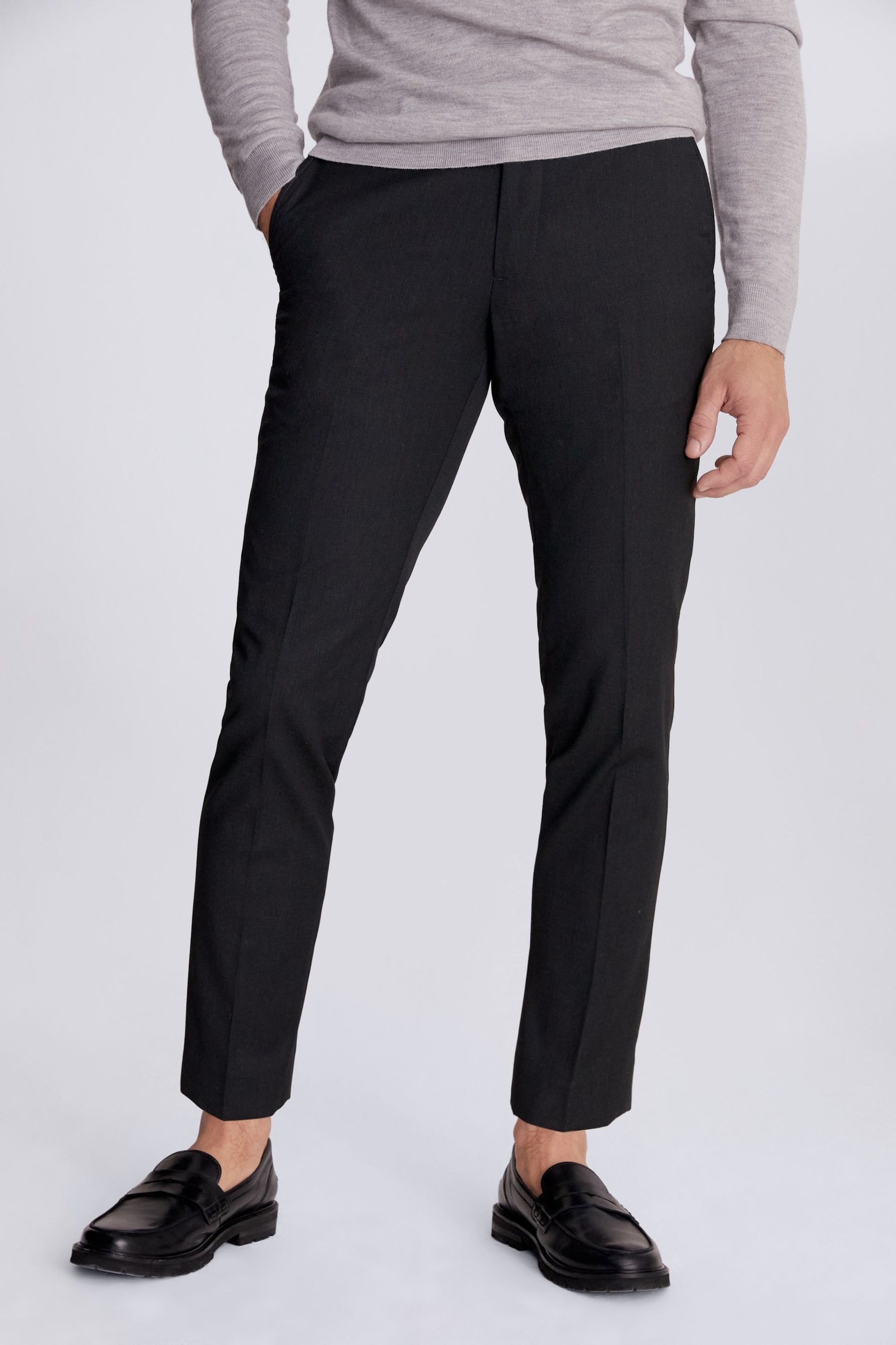 MOSS Charcoal Grey Tailored Stretch Suit: Trousers - Image 1 of 3