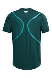 Under Armour Teal Blue HeatGear Fitted Short Sleeve T-Shirt - Image 4 of 4