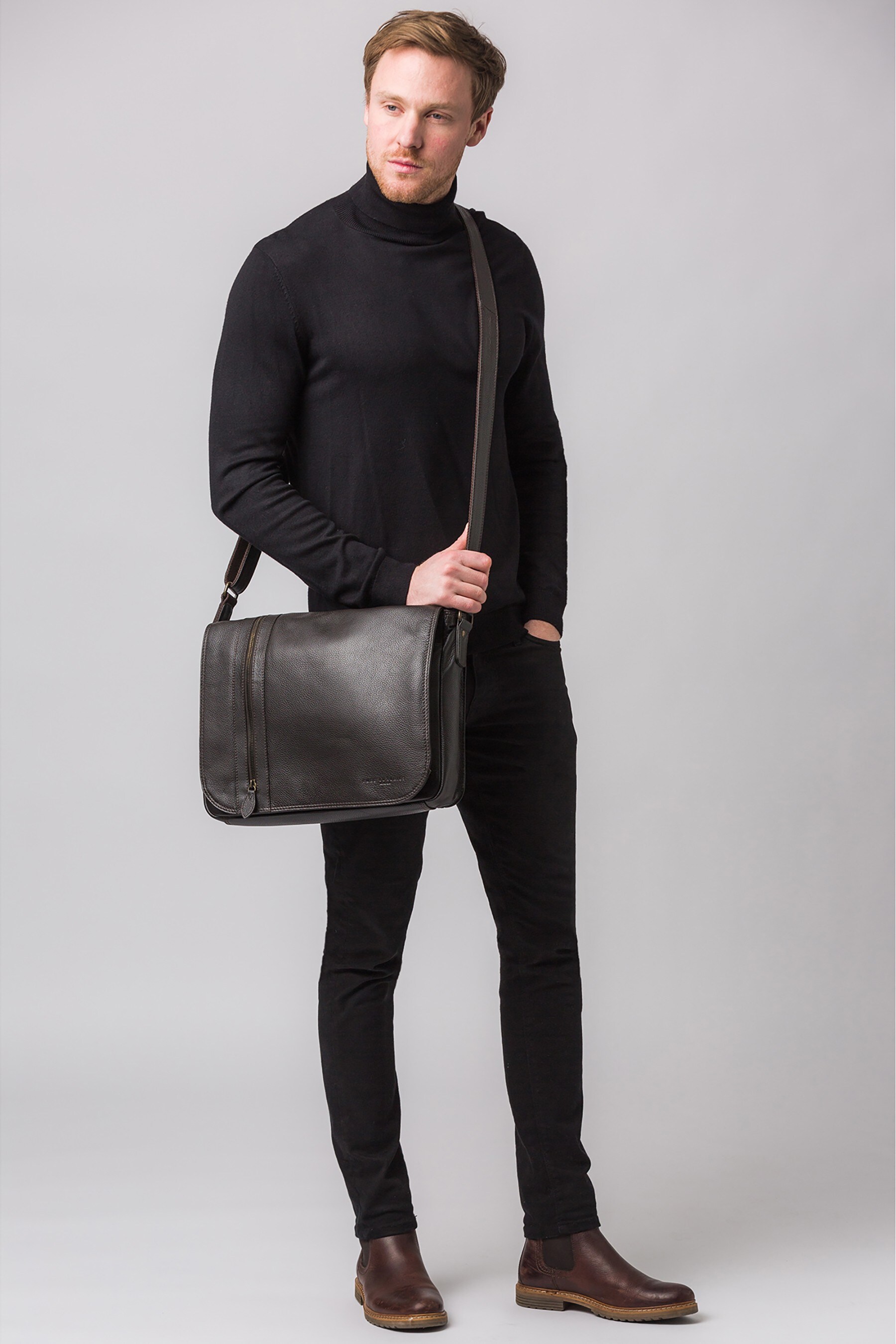 Buy Pure Luxuries London Jefferson Leather Messenger Bag from Next Malta