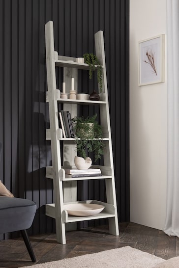 Grey Bronx Oak Effect Ladder Shelf