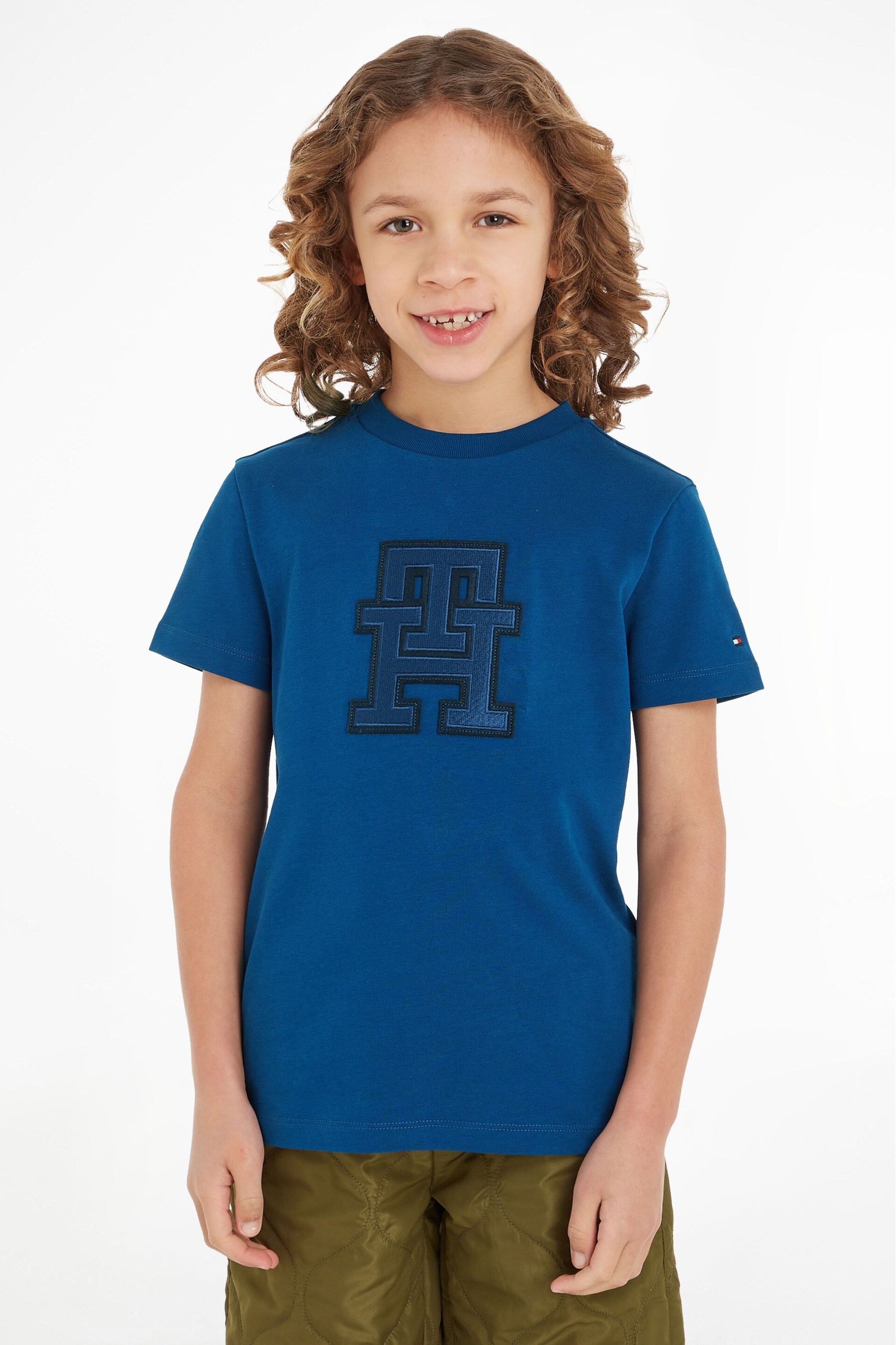 Tommy Hilfiger Unisex Kids Blue Monogram T-Shirt - Image 1 of 6