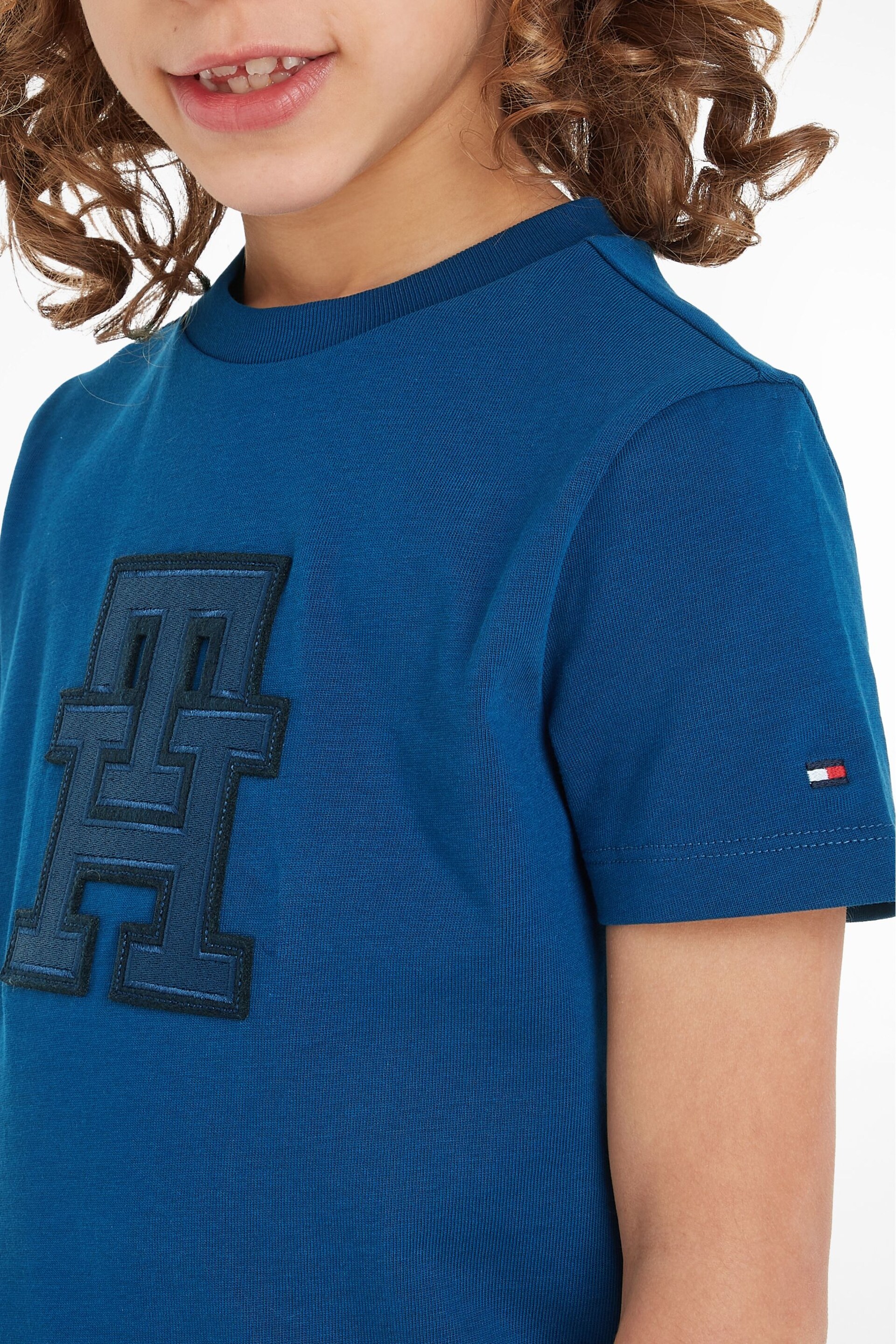 Tommy Hilfiger Unisex Kids Blue Monogram T-Shirt - Image 3 of 6