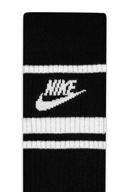 Nike Black Sportswear Everyday Essential White Crew Socks 3 Pack - Image 4 of 4