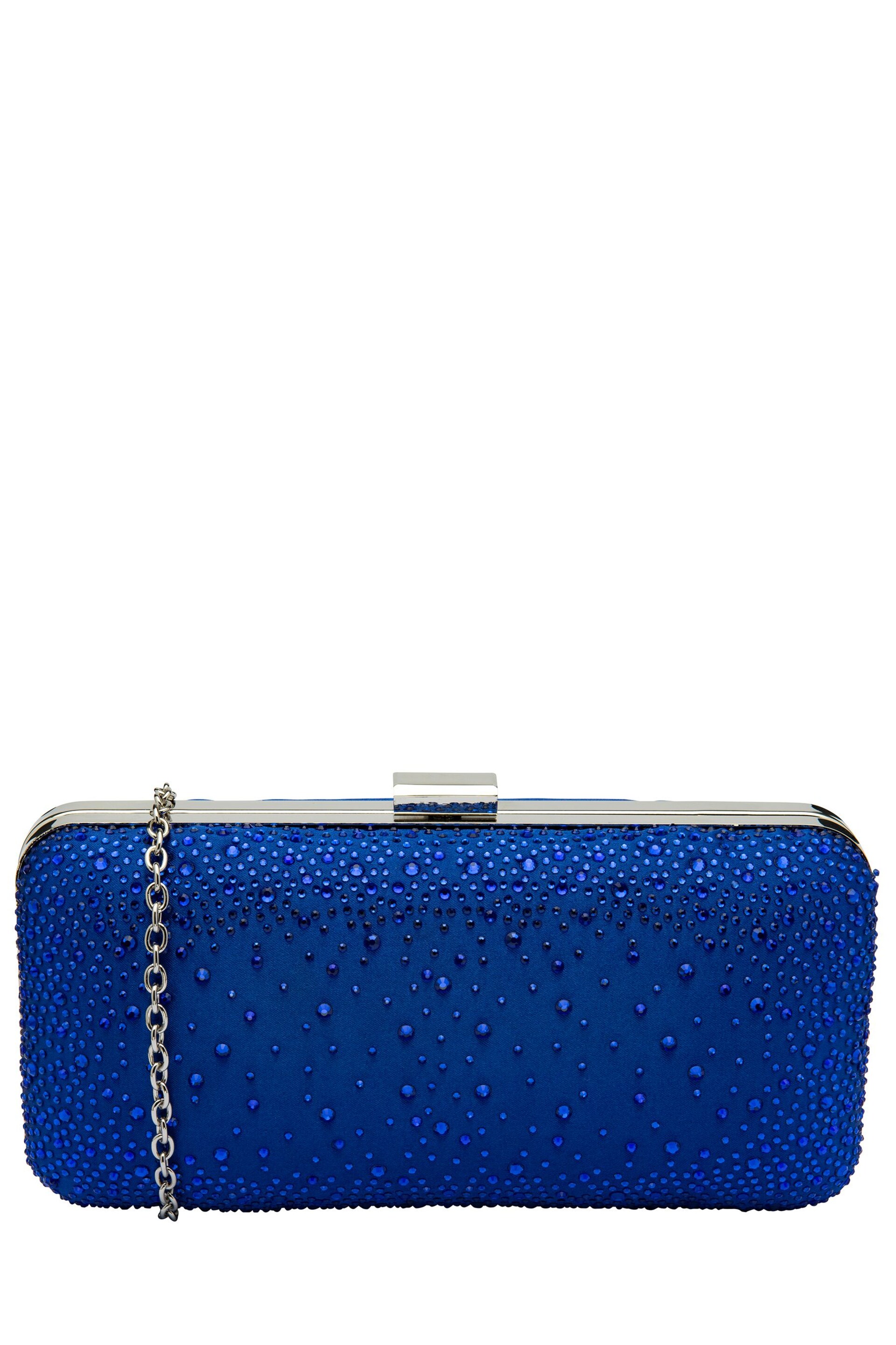 Lotus Blue Clutch Bag with Chain - Image 1 of 4