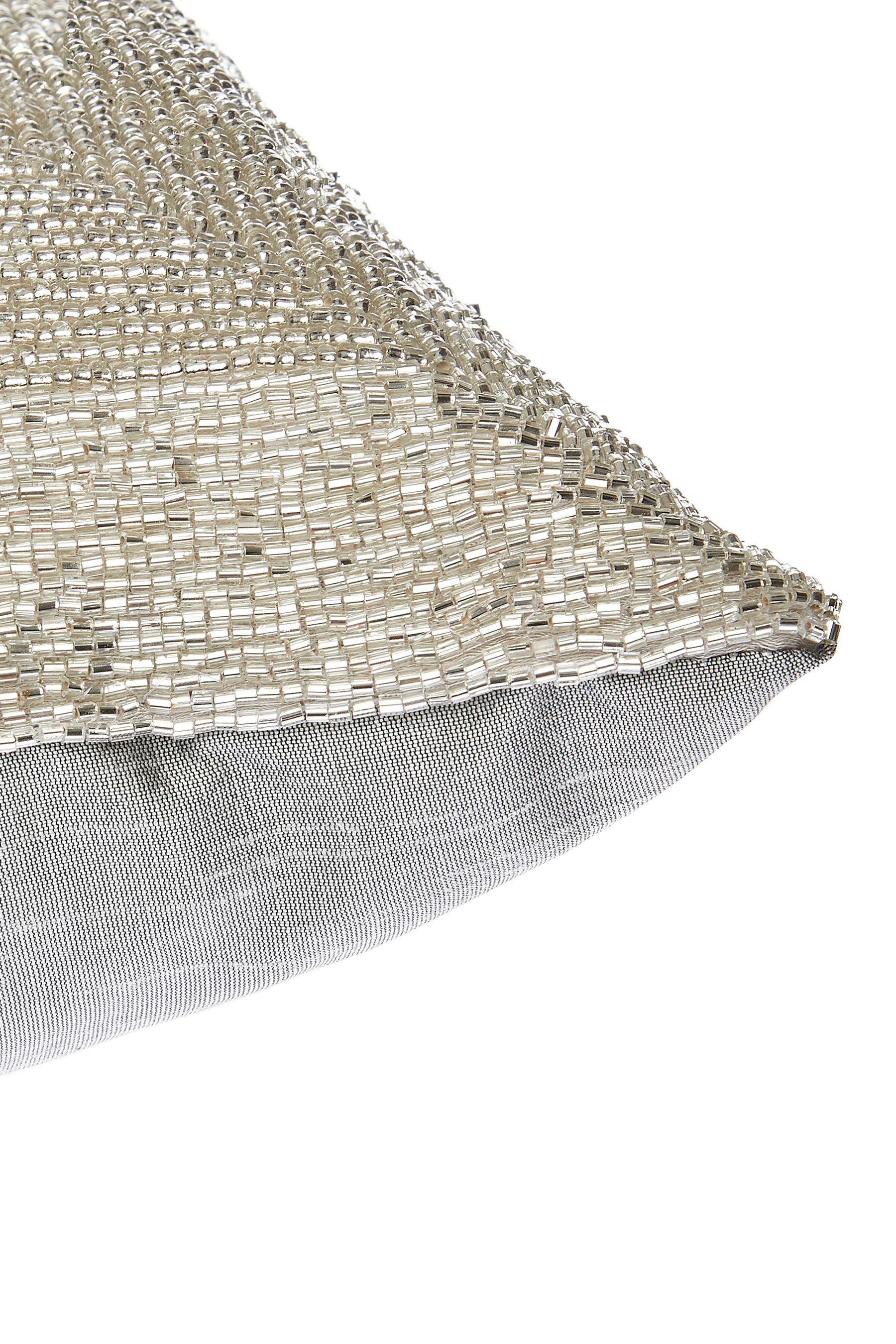 Silver beaded cushion sales