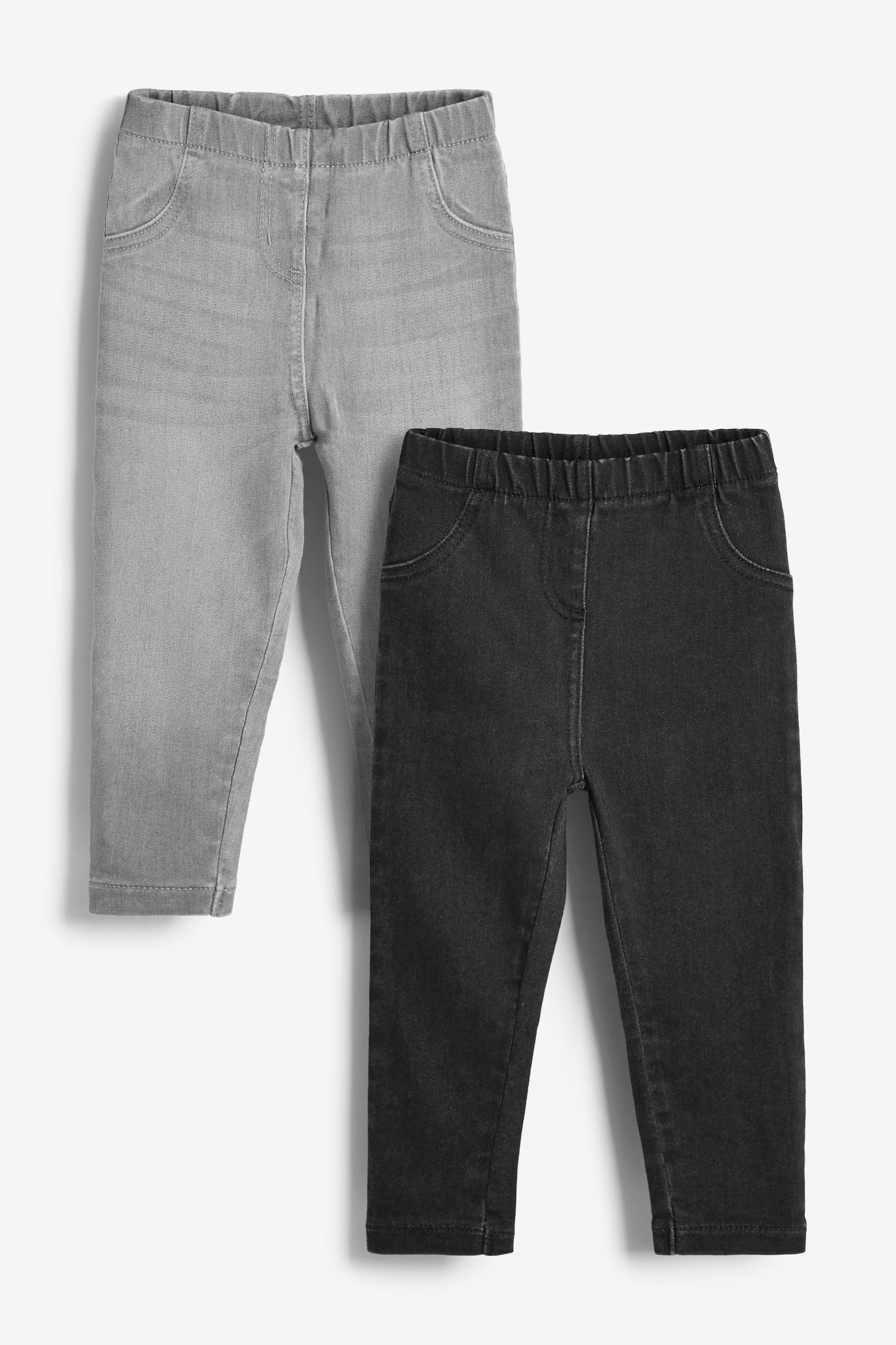 Buy Black Grey Denim 2 Pack Elasticated Waist Jeggings 3mths 7yrs from Next Luxembourg