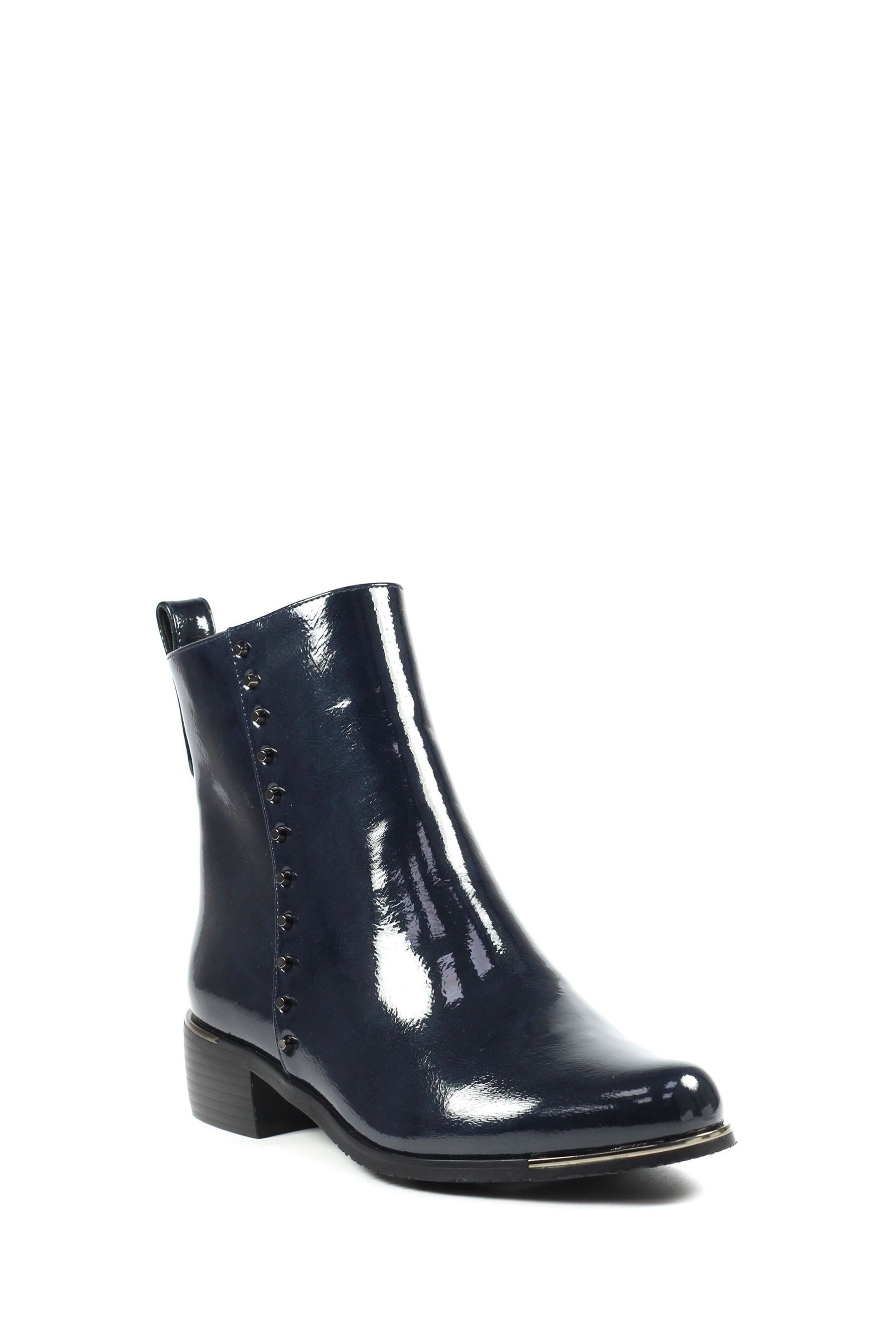 Navy blue patent deals leather boots