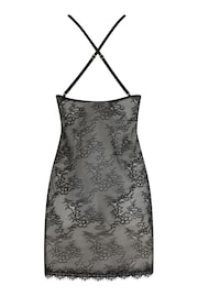 Pour Moi Black Boudoir Lace Split Hem Chemise - Image 3 of 3