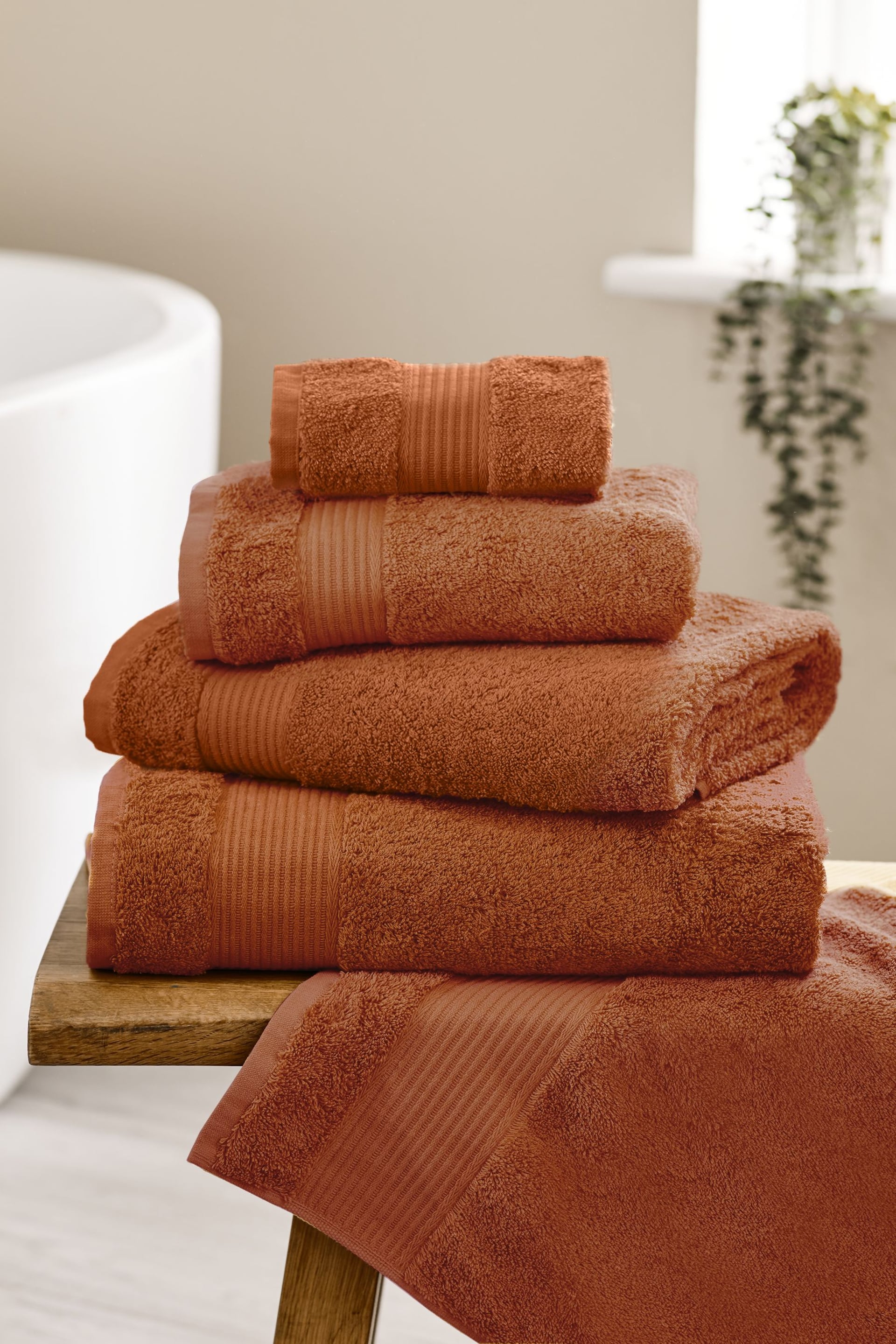 Orange Burnt Egyptian Cotton Towel - Image 1 of 5