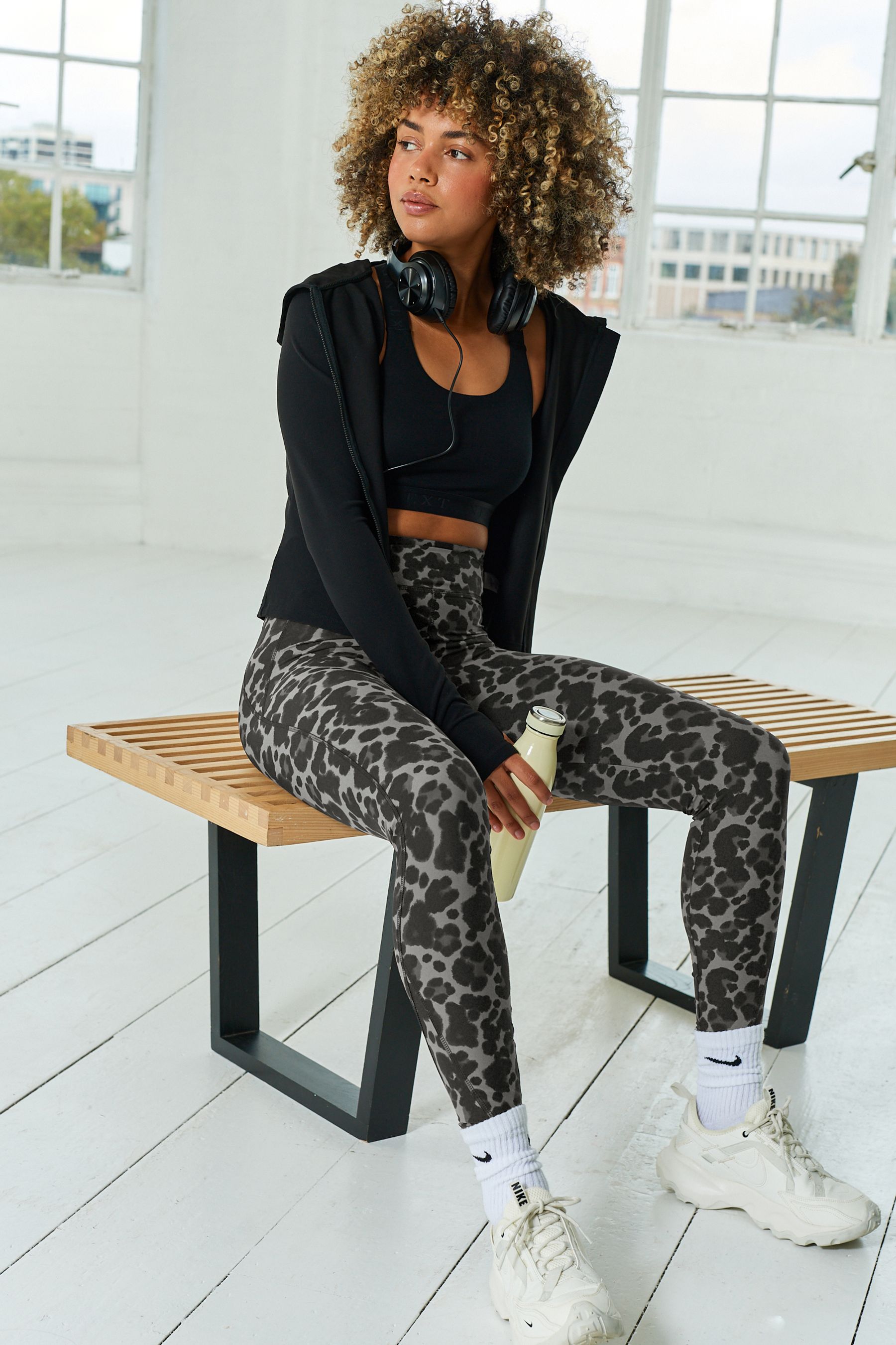 Fleece lined printed leggings store