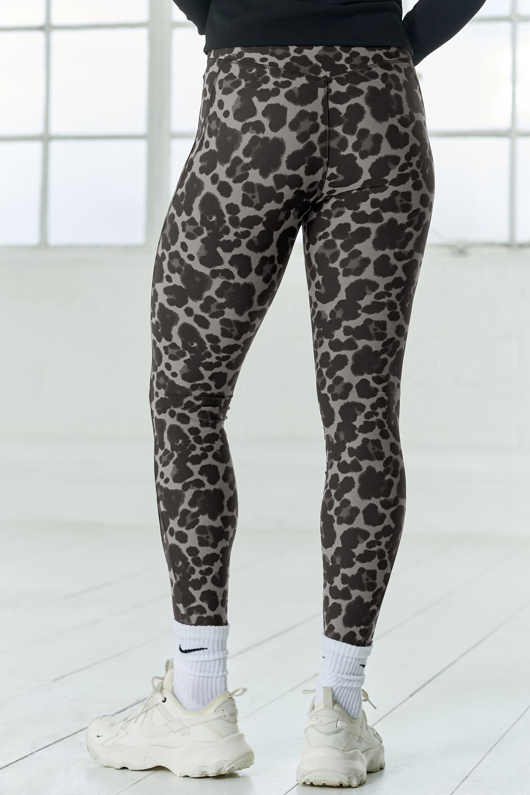 Buy Grey Animal Fleece Lined Leggings from Next Luxembourg