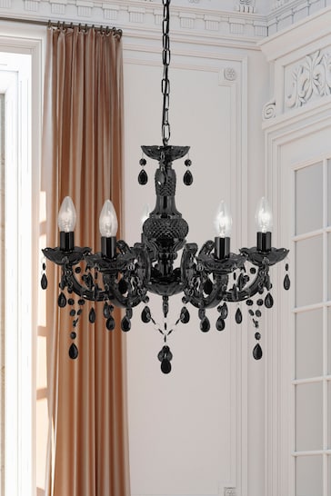 Searchlight Black Lillie Black 8Lt Pendant Ceiling Light