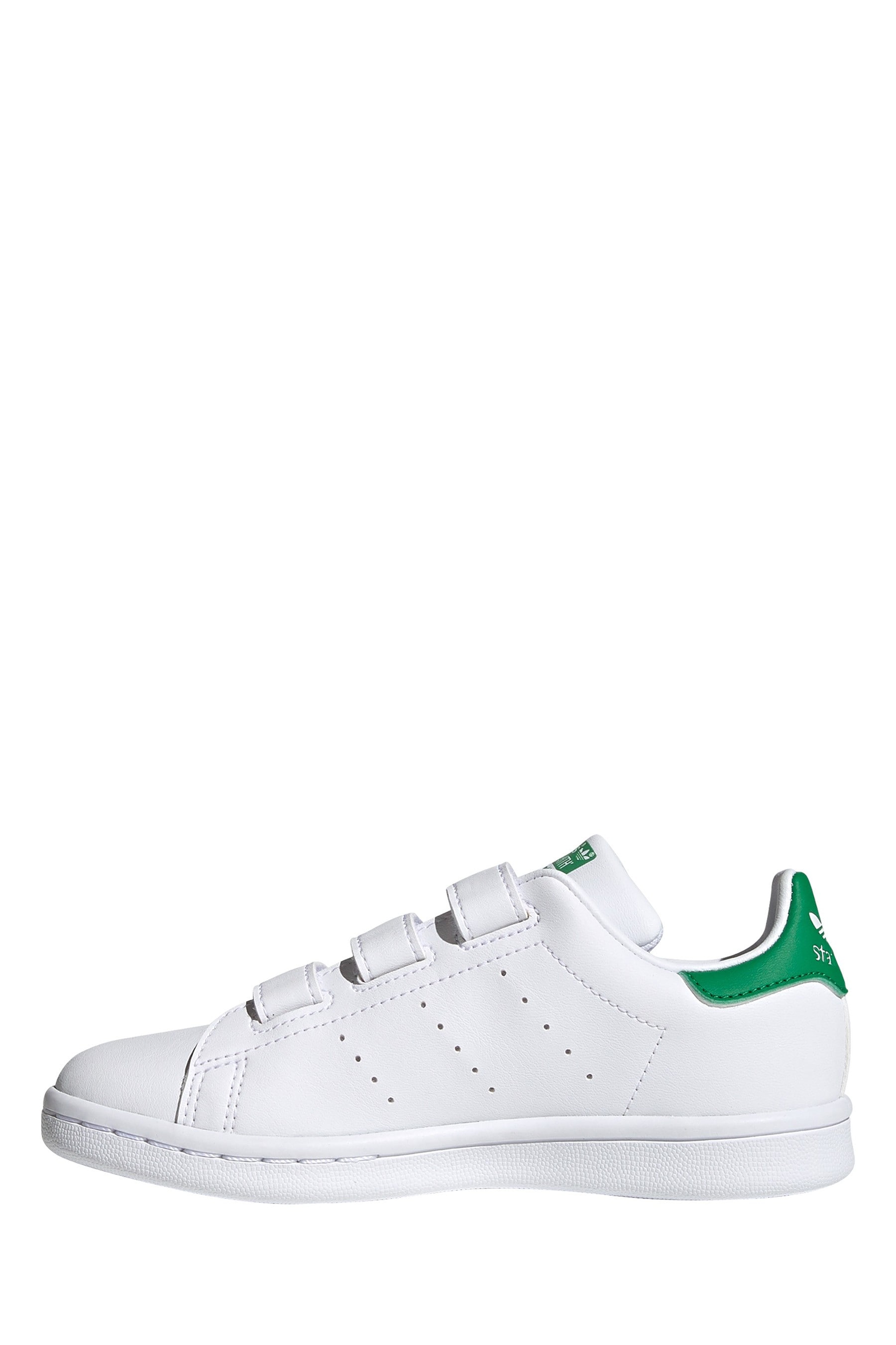 Buy adidas Originals White Green Stan Smith Kids Trainers from Next Luxembourg